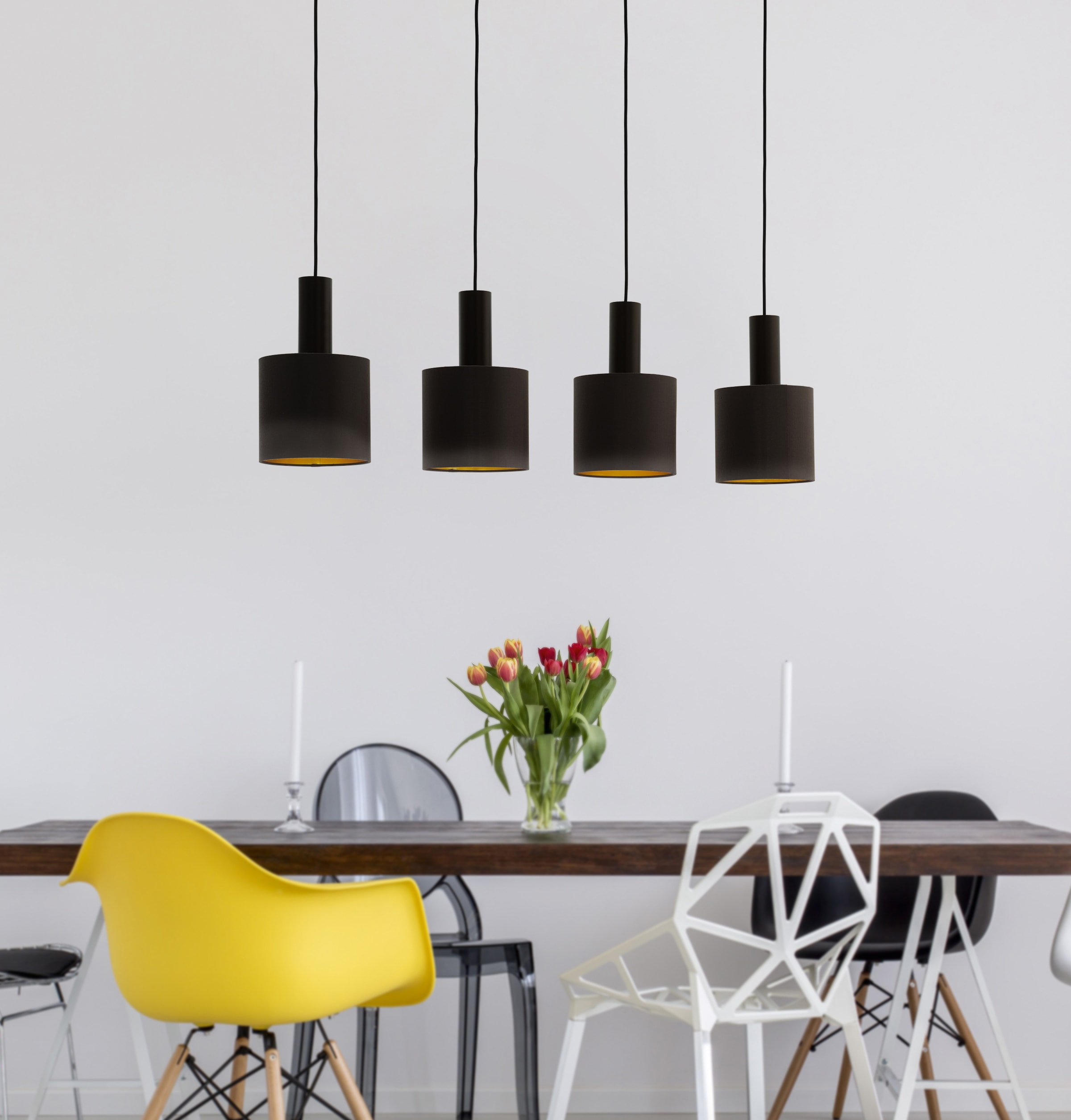 EGLO Hängeleuchte »CONCESSA 1 Pendellampe, Stahl, Textil, E27, IP20, Esstischlampe, Lampe« E27 1 Stk. Hängelampe mit Textil - für Esszimmer, Küche oder Wohnzimmer