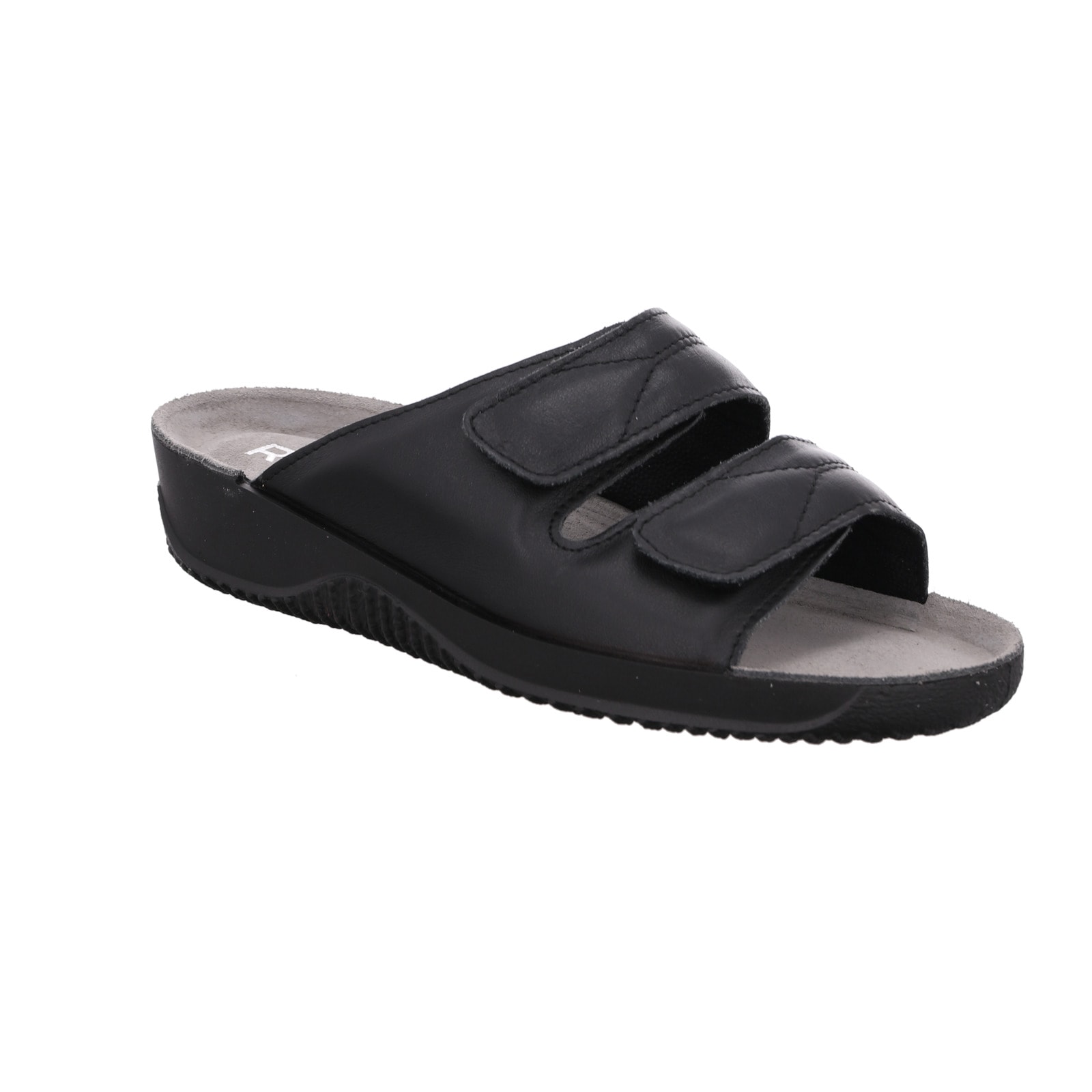 Rohde Pantolette "Soltau-40" Hausschuh, Komfortschuh, Klettschuh mit Keilabsatz