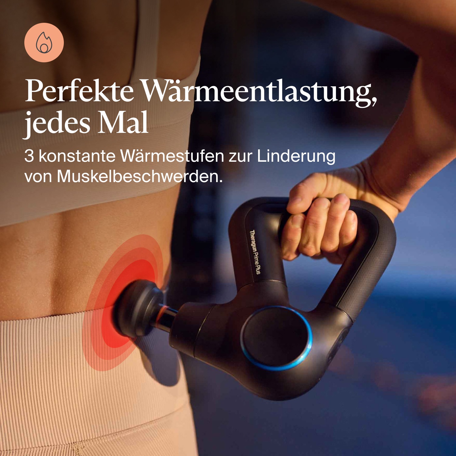 Therabody Massagepistole »Theragun Prime Plus Regeneration durch Perkussive Massage und Wärme«, wissensch. Erwiesen, 4 Aufsätze, App-Steuerung