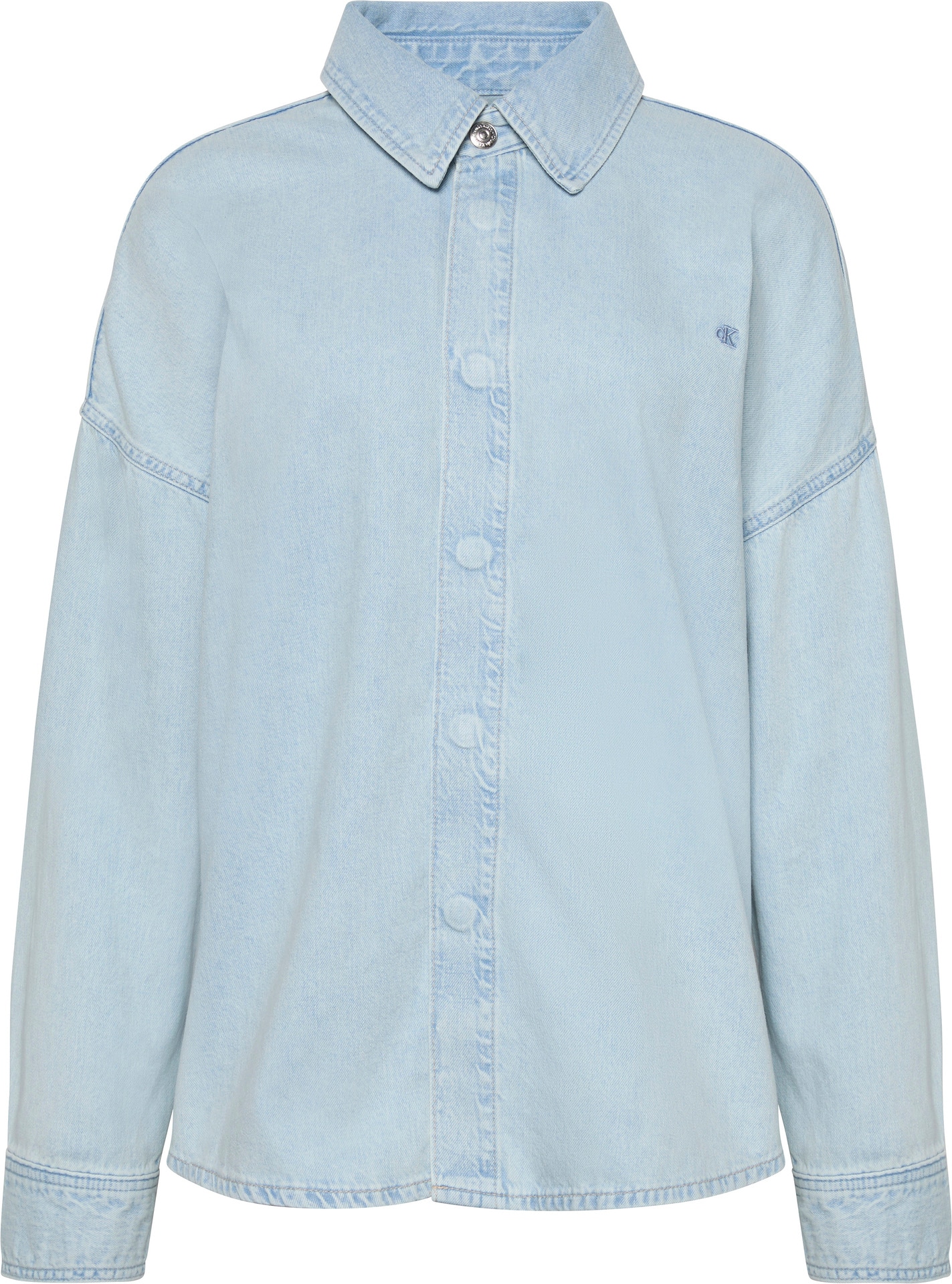 Calvin Klein Jeans Hemdbluse "RLXD LNN DNM SHRT AR", Mit Rundhalsausschnitt günstig online kaufen