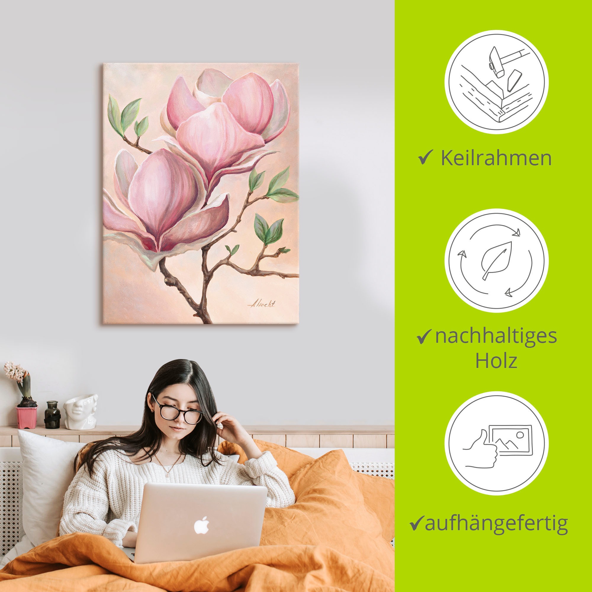 Artland Wandbild »Magnolienblüten«, Blumen, (1 St.), als Leinwandbild, Poster in verschied. Größen