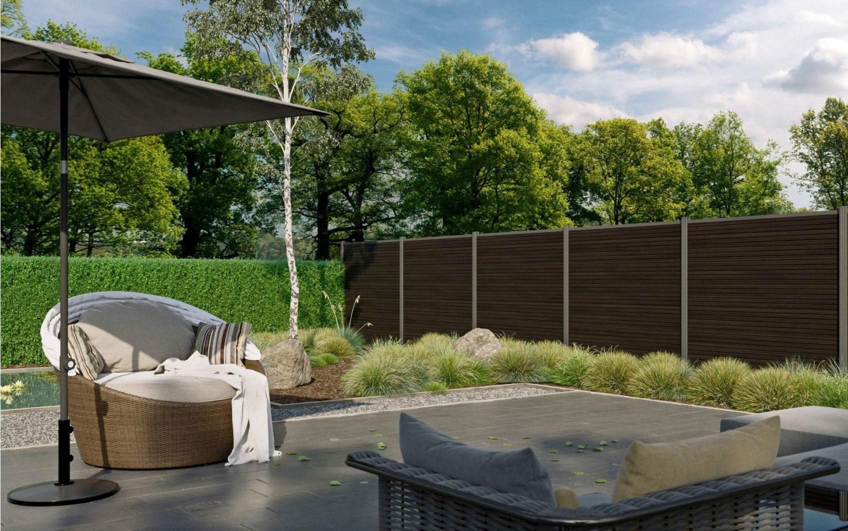 Tetzner & Jentzsch Sichtschutzelement »WARREN 3« pflegeleicht, coextrudierte Oberfläche, Design-Oberfläche