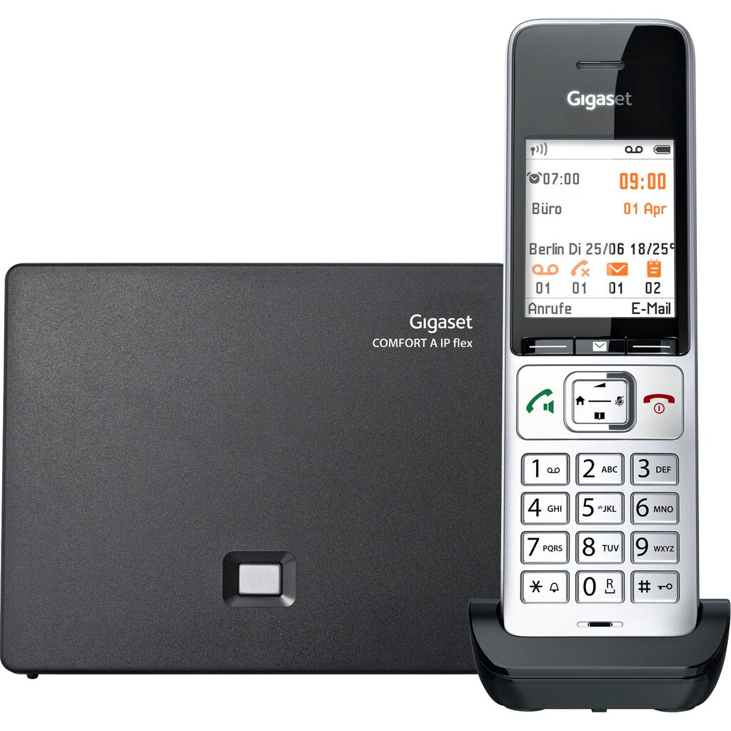 Gigaset Schnurloses DECT-Telefon »COMFORT 500A IP flex«, (Mobilteile: 1 LAN (Ethernet)