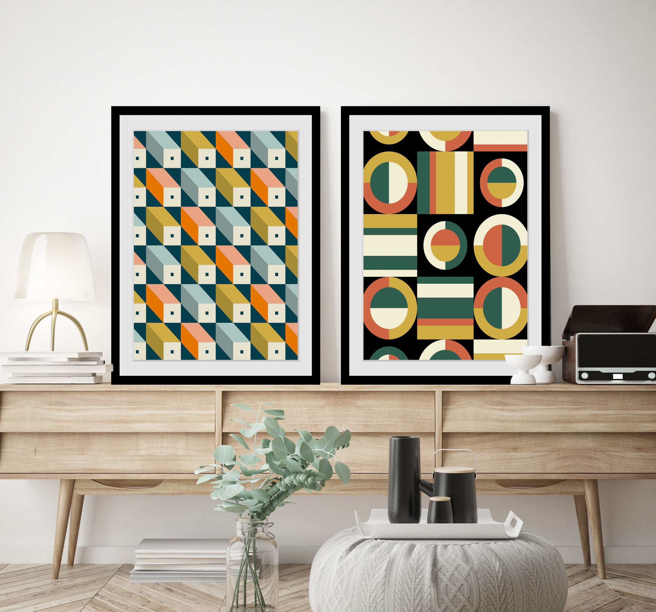 queence Bild "Ashton" Abstrakt Figuren Kunst 1 Stk. tlg. HD Premium Poster-Druck inkl. Holzrahmen