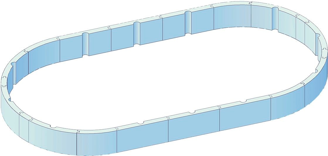 KWAD Poolwandisolierung "Pool Protector T60" 32 Stk. tlg. für Ovalformbecken der Größe 730x360x132 cm