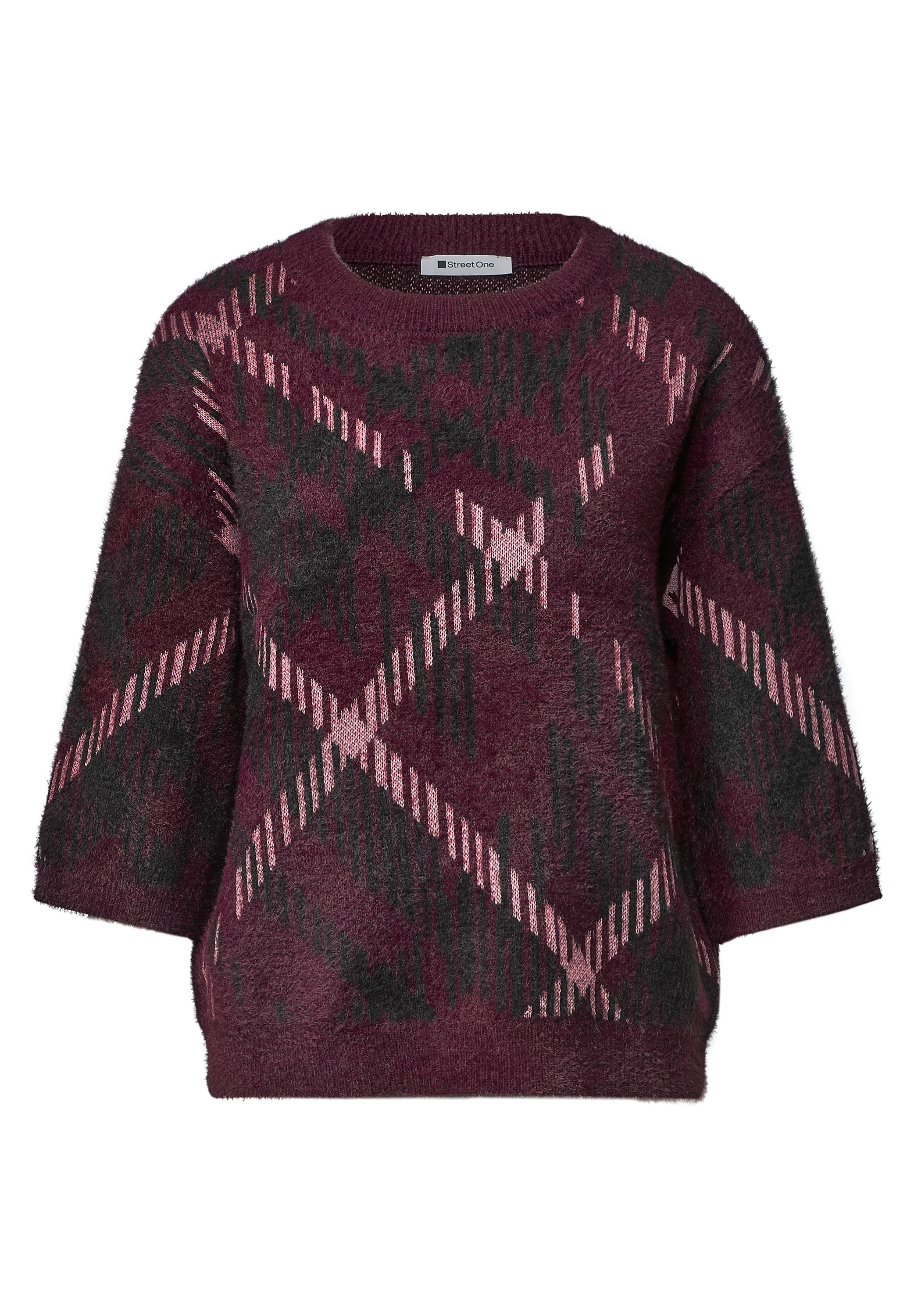 STREET ONE Kurzarmpullover mit Federgarn