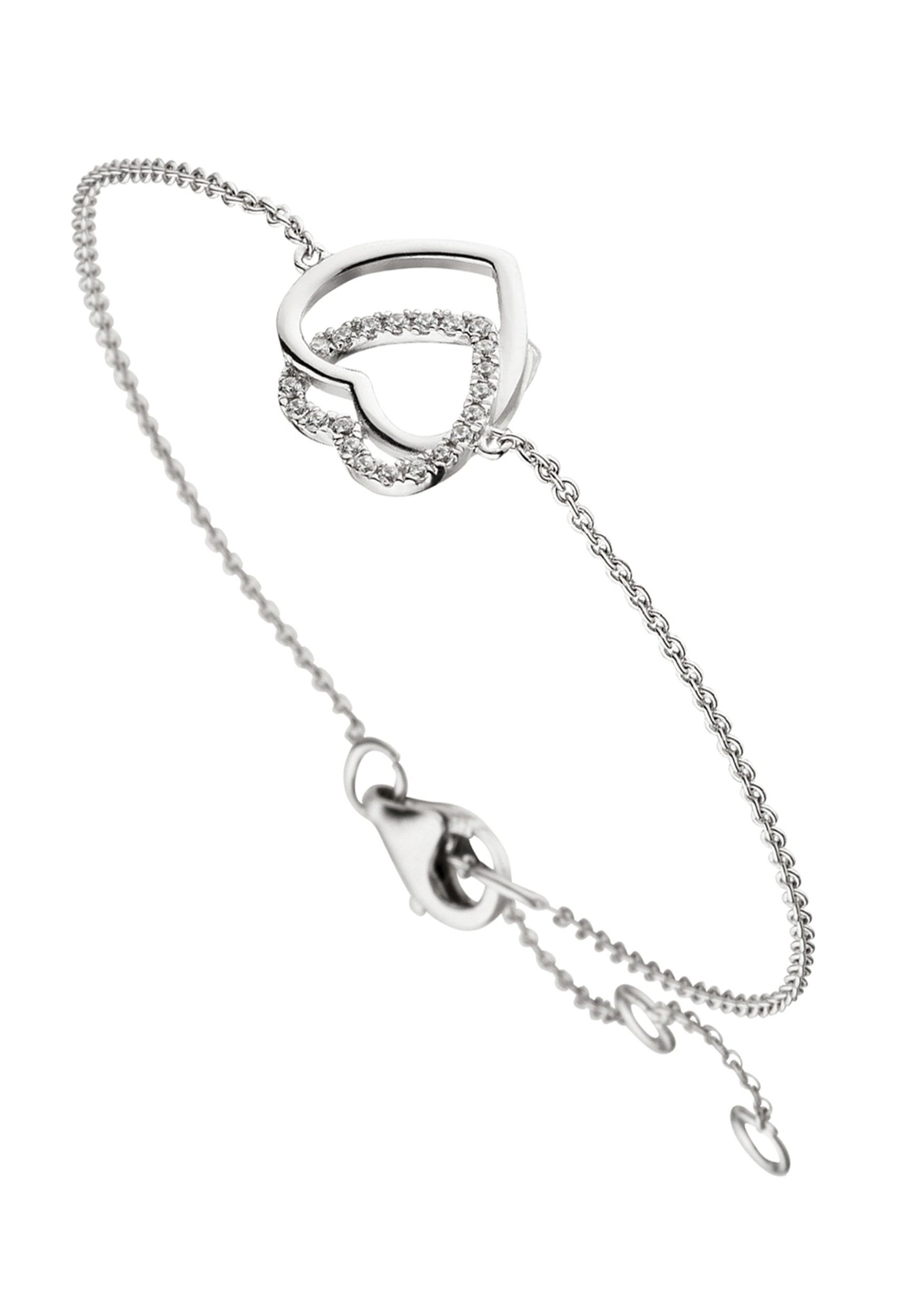JOBO Silberarmband 18 kaufen cm | Silber 925 mit BAUR Zirkonia online »Armband Herzen«