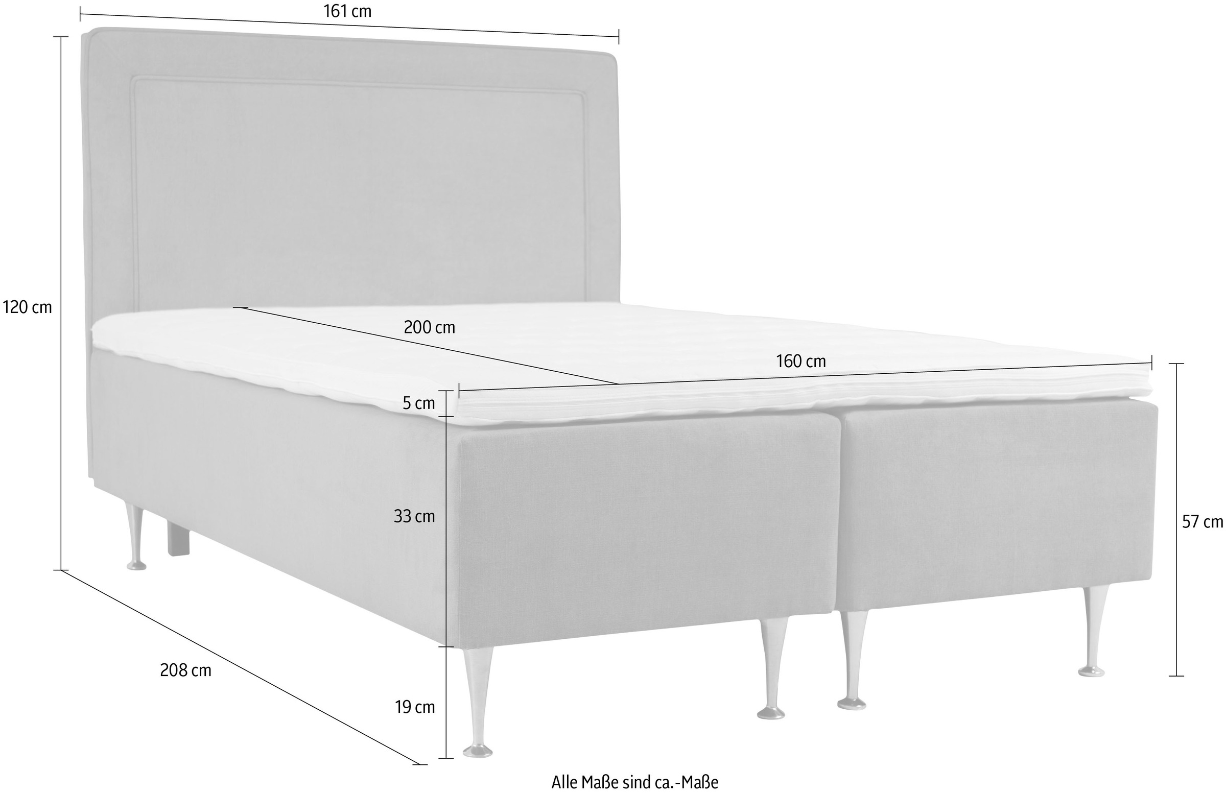 INOSIGN Boxspringbett »Hacer«, Topper, H2 oder H3 und in Breiten 70,80,90,120,140,160,180 wählbar