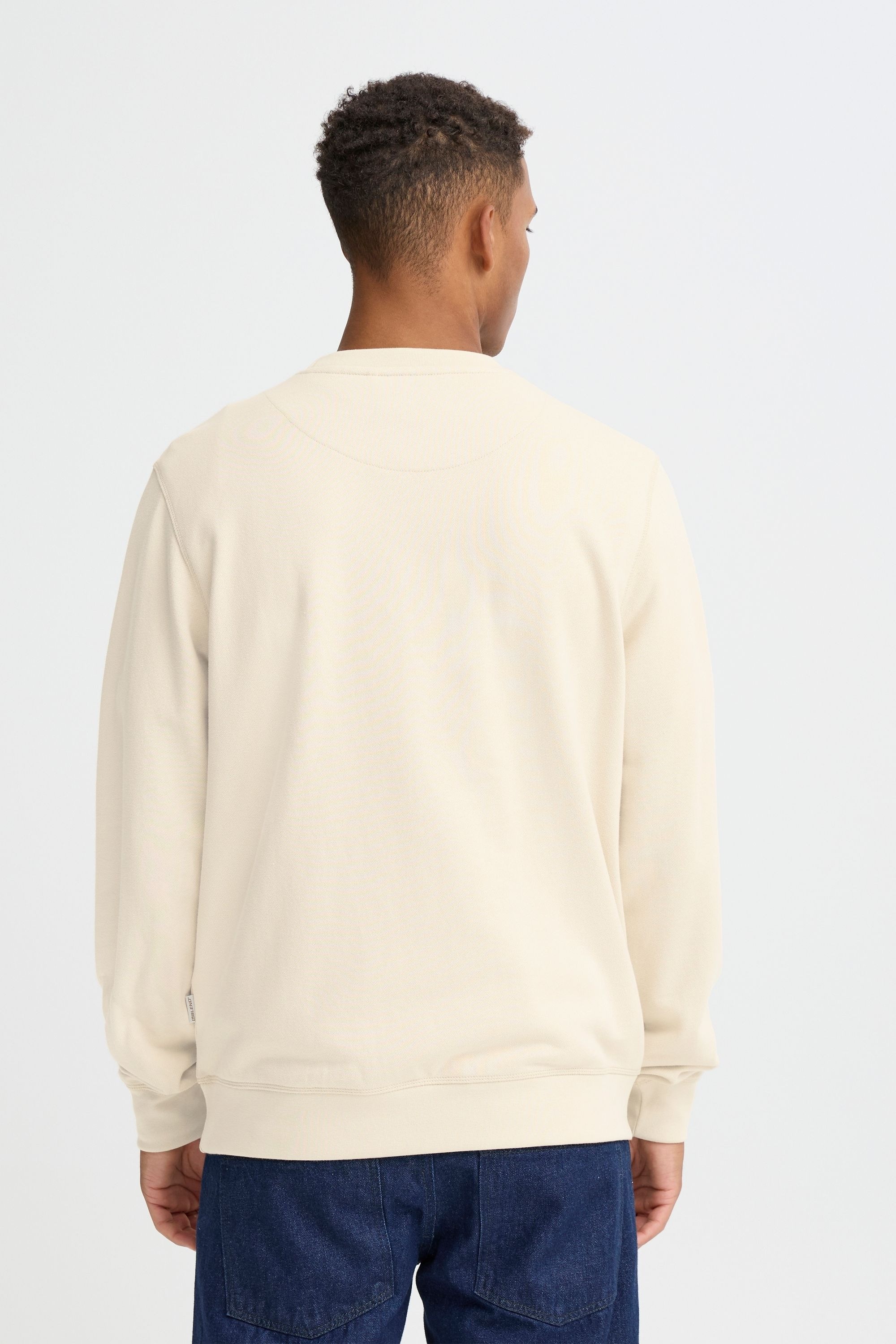Rundhalspullover BLEND "BHFelica", Herren, Gr. S, oyster grau, Sweatware, 100% Baumwolle, unifarben, Basic, normal normal, Rundhals, Pullover Rundhalspullover, Klassisches Sweatshirt mit Stickerei 6