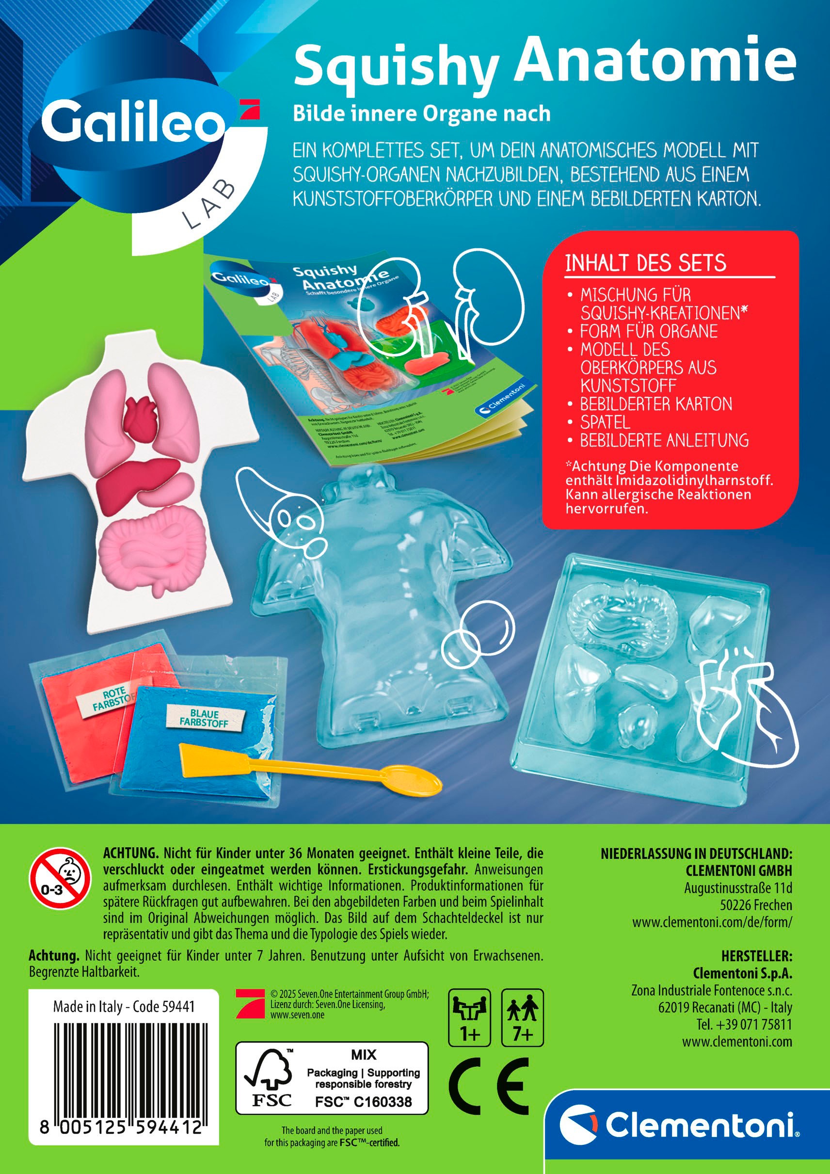 Clementoni® Experimentierkasten »Galileo Lab, Squishy Anatomie«
