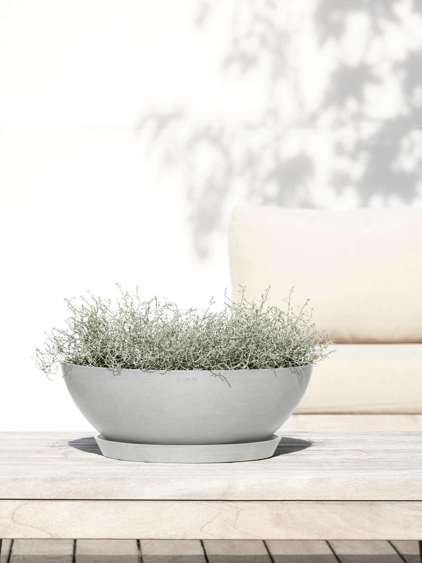 ECOPOTS Blumentopf »Vienna 50 Weißgrau«, für innen und außen: frostsicher, bruchsicher und lichtbeständig