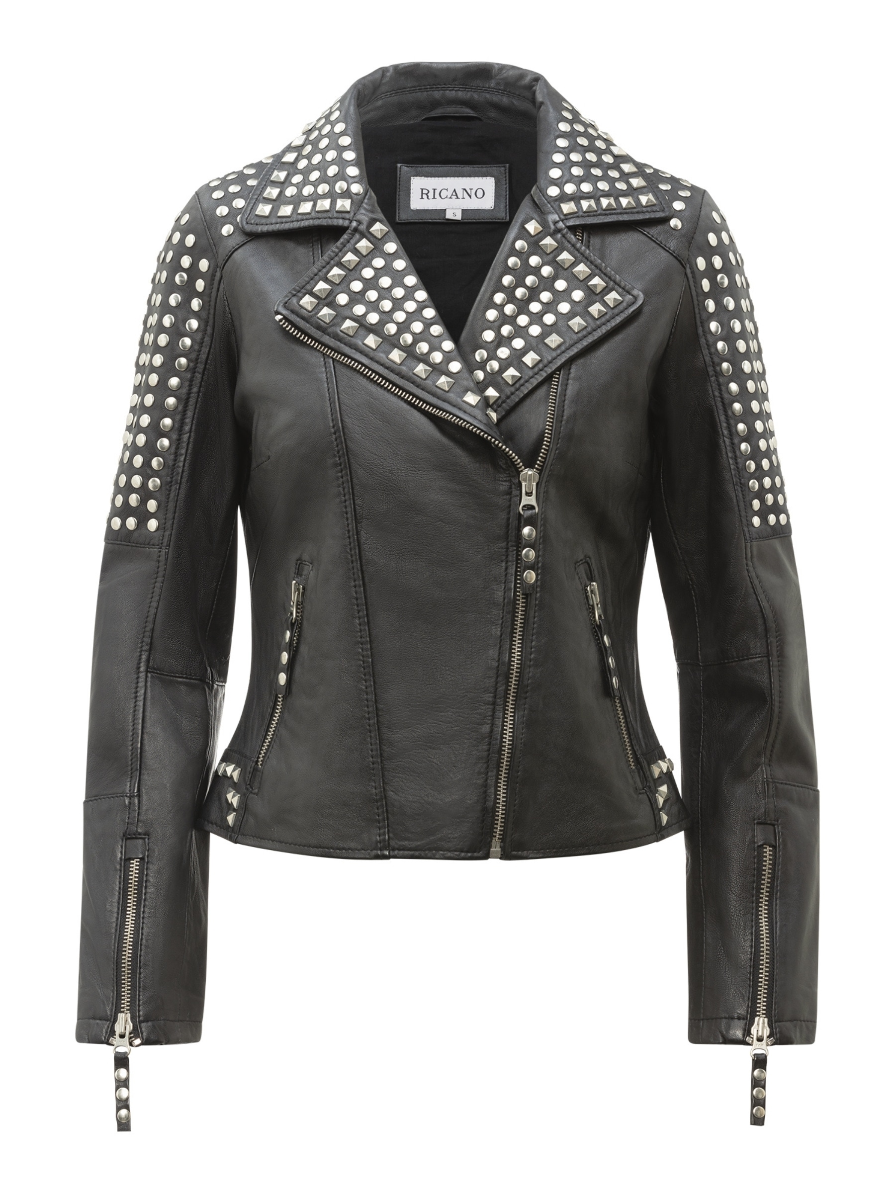 RICANO Bikerjacke "Lederjacke studd" Handgefertigt aus echtem Leder