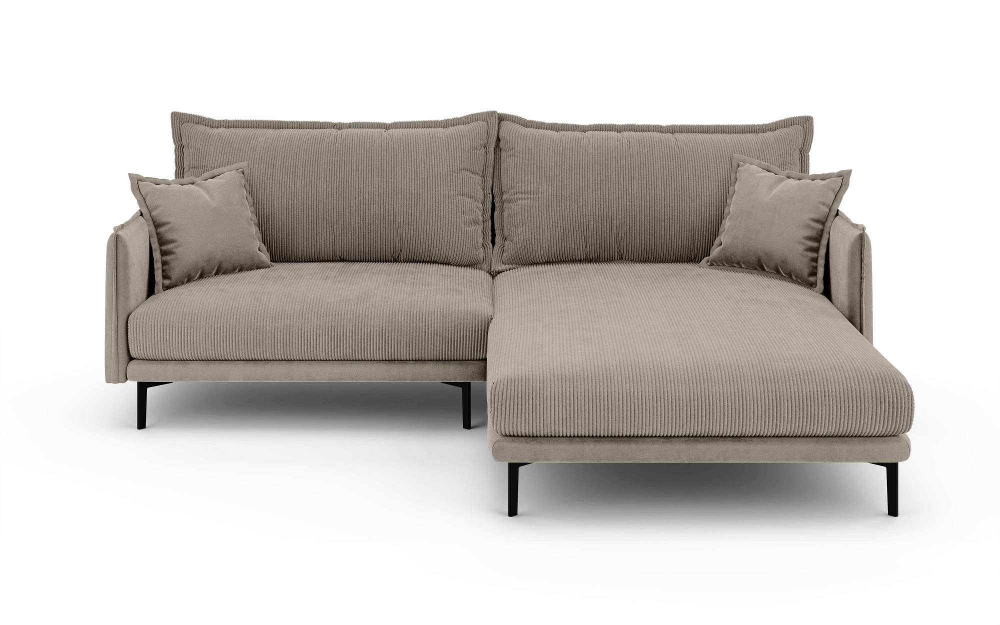 INOSIGN Ecksofa »ALEXANDRIA mit Recamiere rechts oder links bestellbar, moderne Bezüge«, L-Form mit Wellenunterfederung, Maße: B/H/T 246/86/190 cm