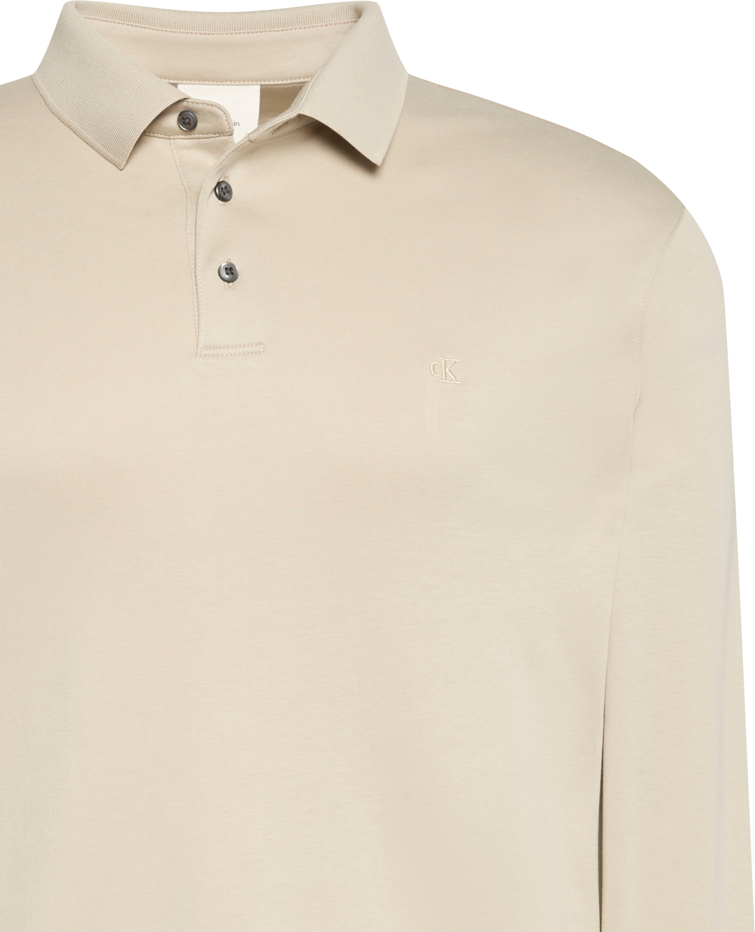 Calvin Klein Jeans Langarm-Poloshirt »LS SUPIMA COTTON SOLID POLO« regular fit mit Rundhalsausschnitt