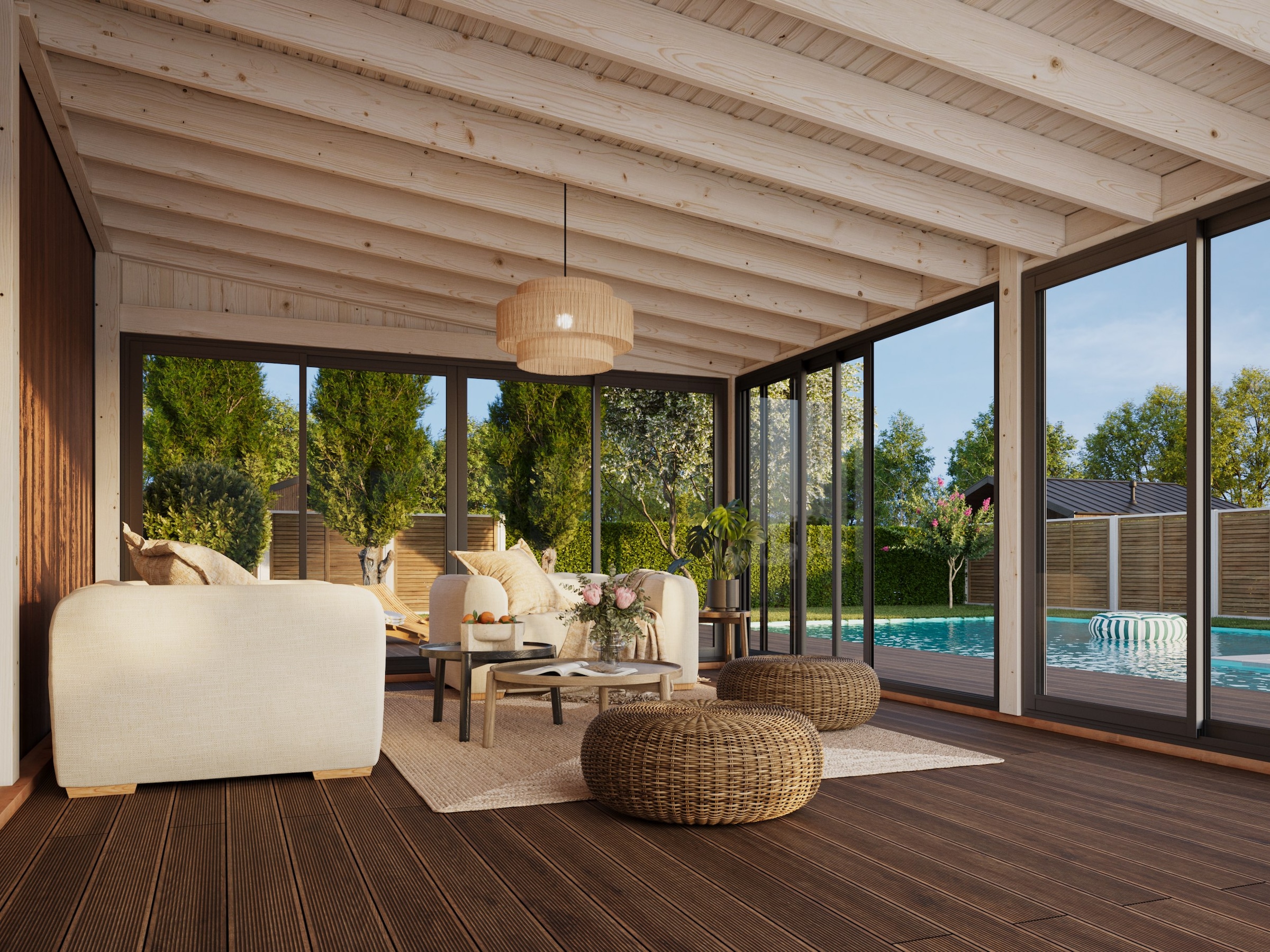Palmako Holzpavillon »Lumi 23,3 m² Slide« BxTxH: 592x425x276 cm