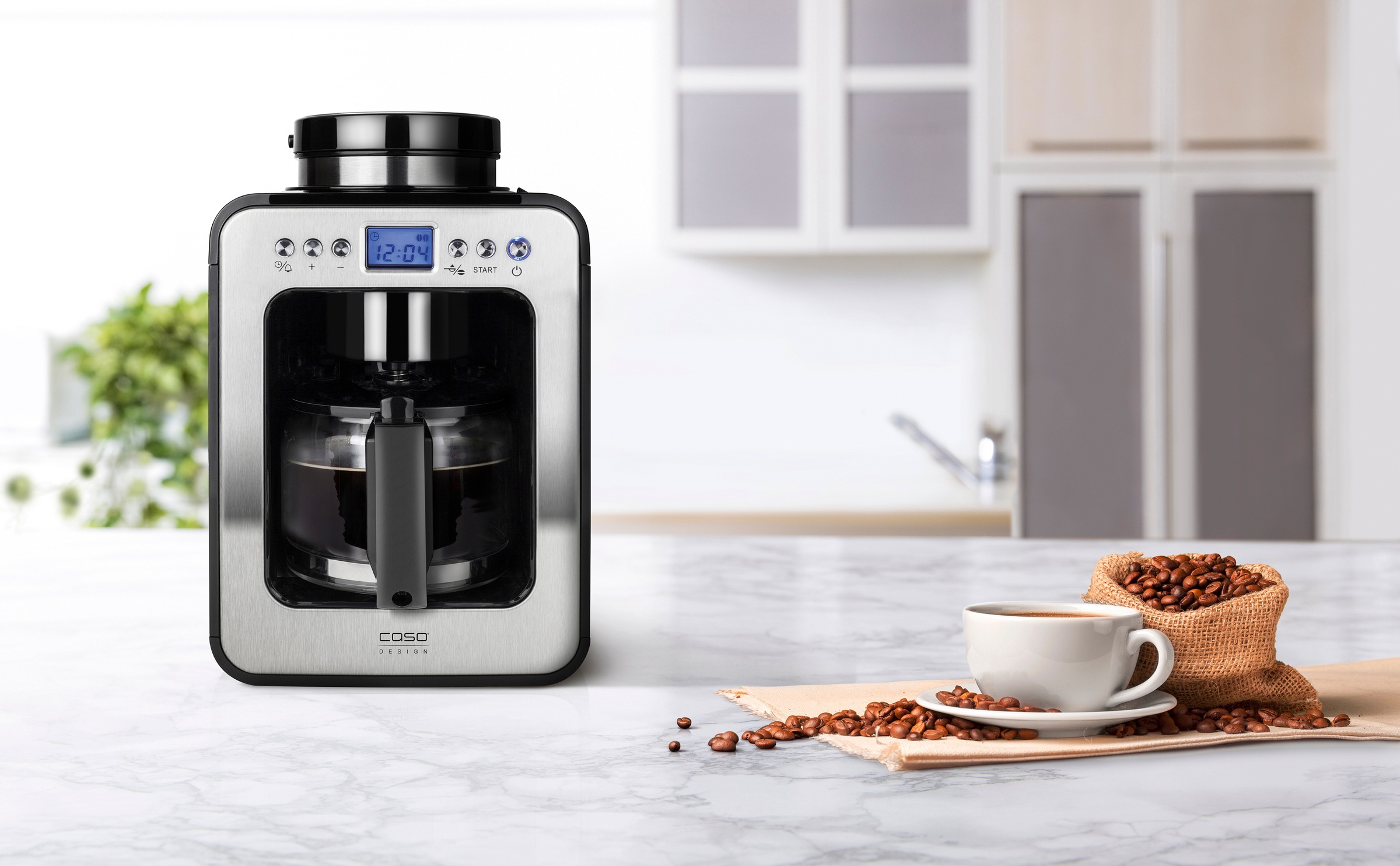 Caso Kaffeemaschine mit Mahlwerk »1848 Coffee Compact electronic«, Permanentfilter