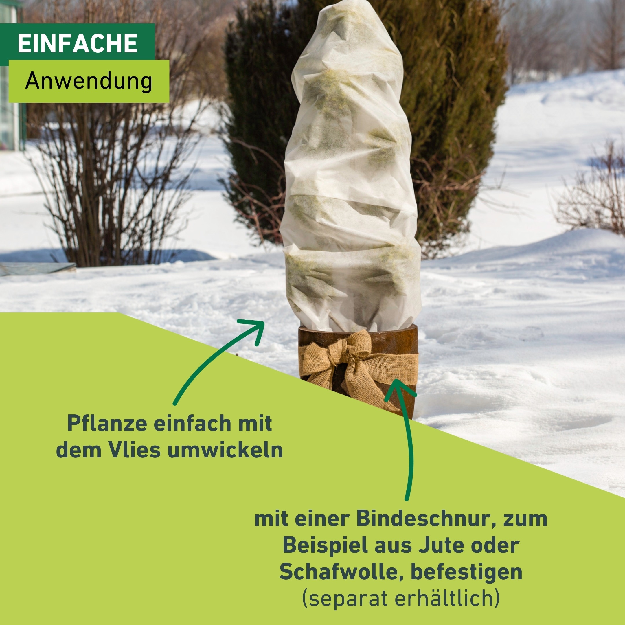 Windhager Winterschutzvlies »Winter-Vlieshaube, Winter- und Kälteschutz für Pflanzen« UV stabilisiert und witterungsbeständig, 1,1x1,1 m, Stärke 50 g/m2