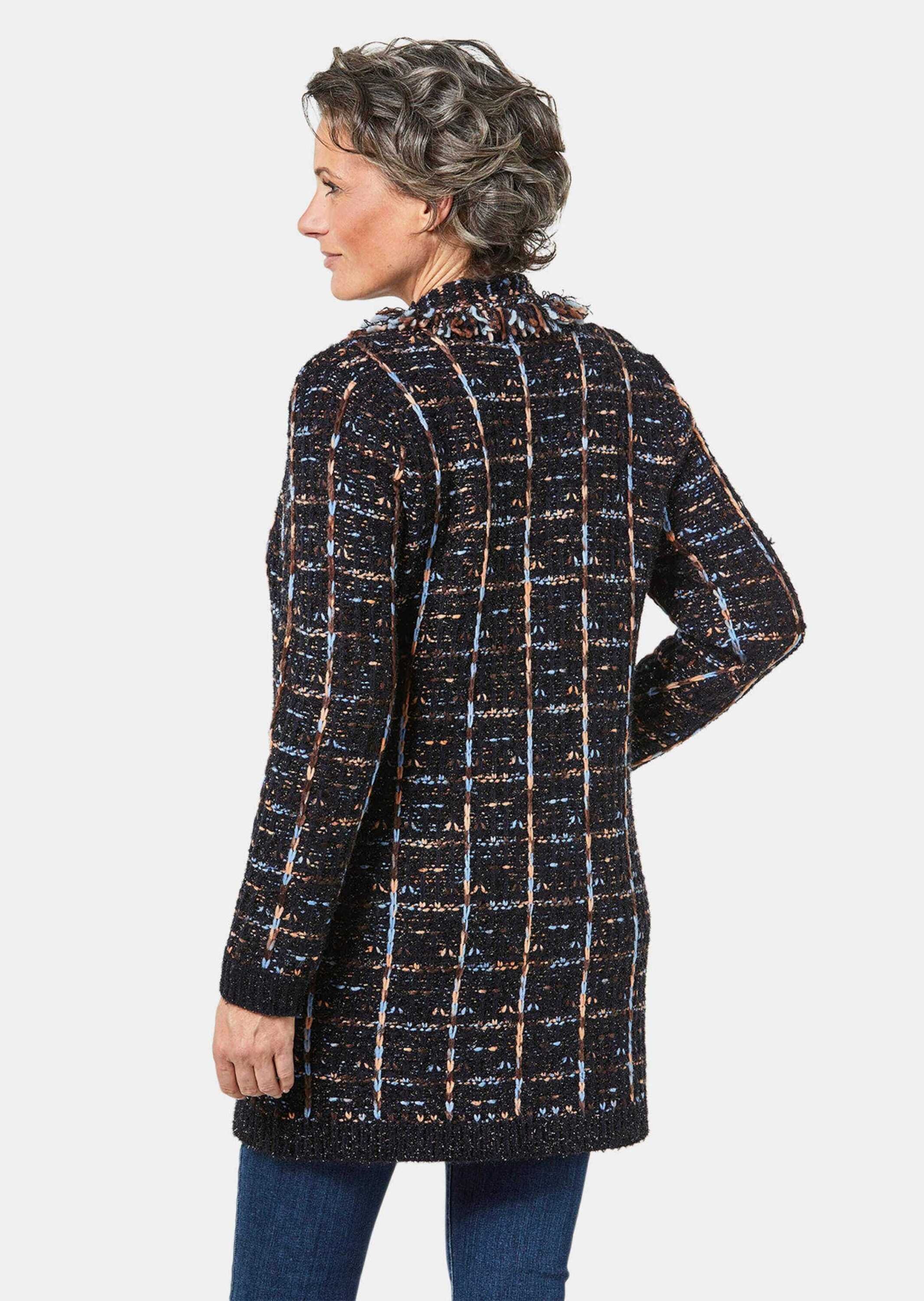 GOLDNER Strickjacke »Jacke Kurzgröße - Fransenstrickjacke«