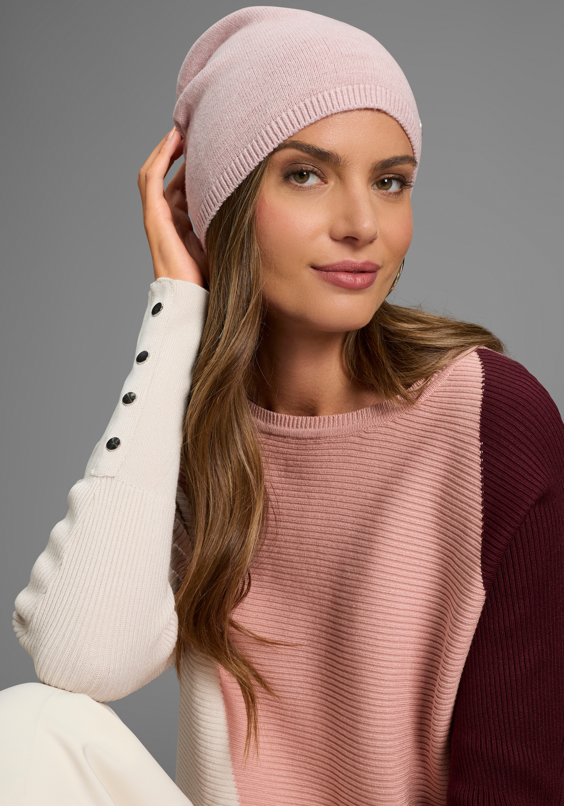 Laura Scott Beanie, mit modischen Rippenabschlüssen - NEW günstig online kaufen