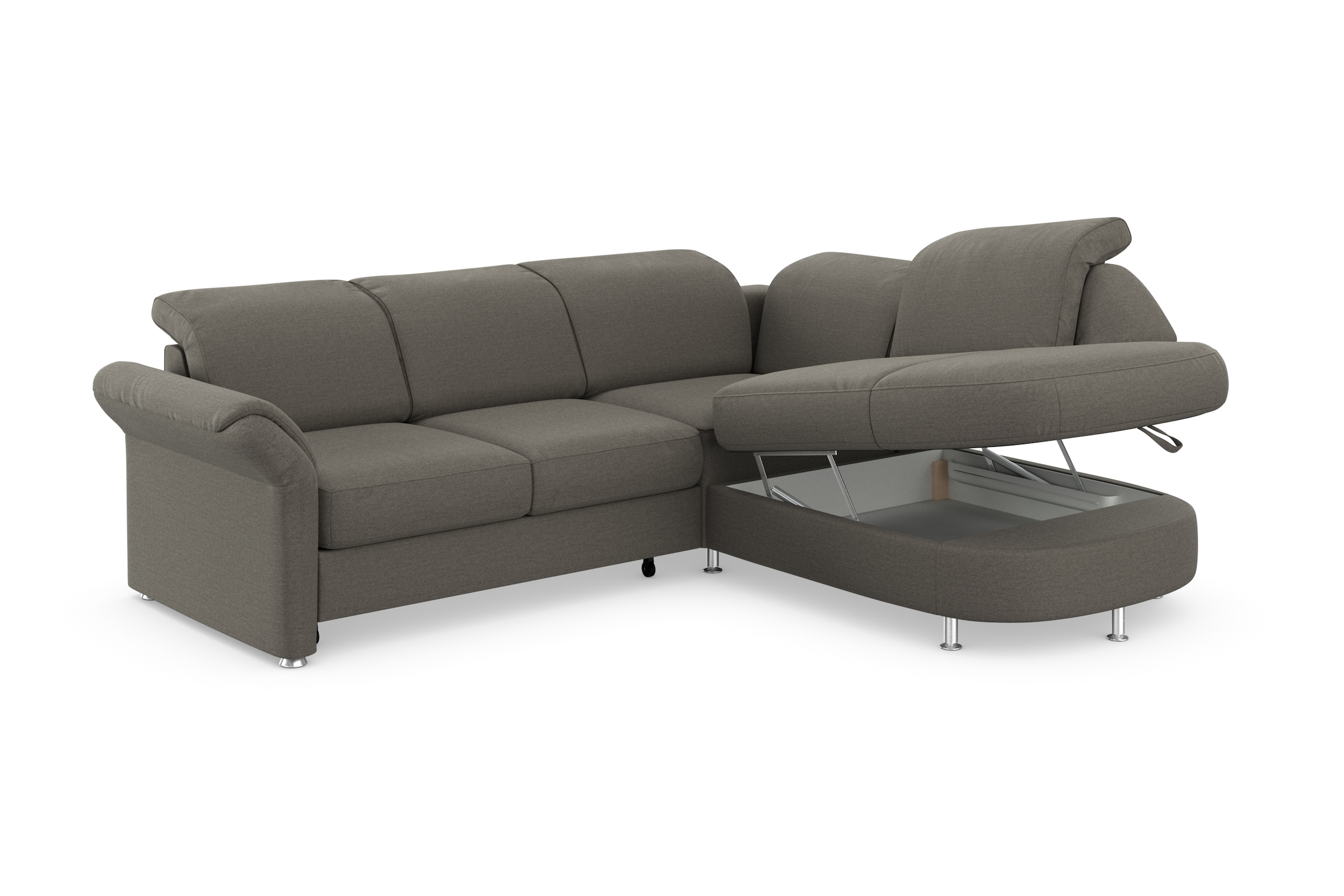sit&more Ecksofa »Apulia L-Form«, wahlweise Bettfunktion, Bettkasten und Kopf- und Armteilverstellung