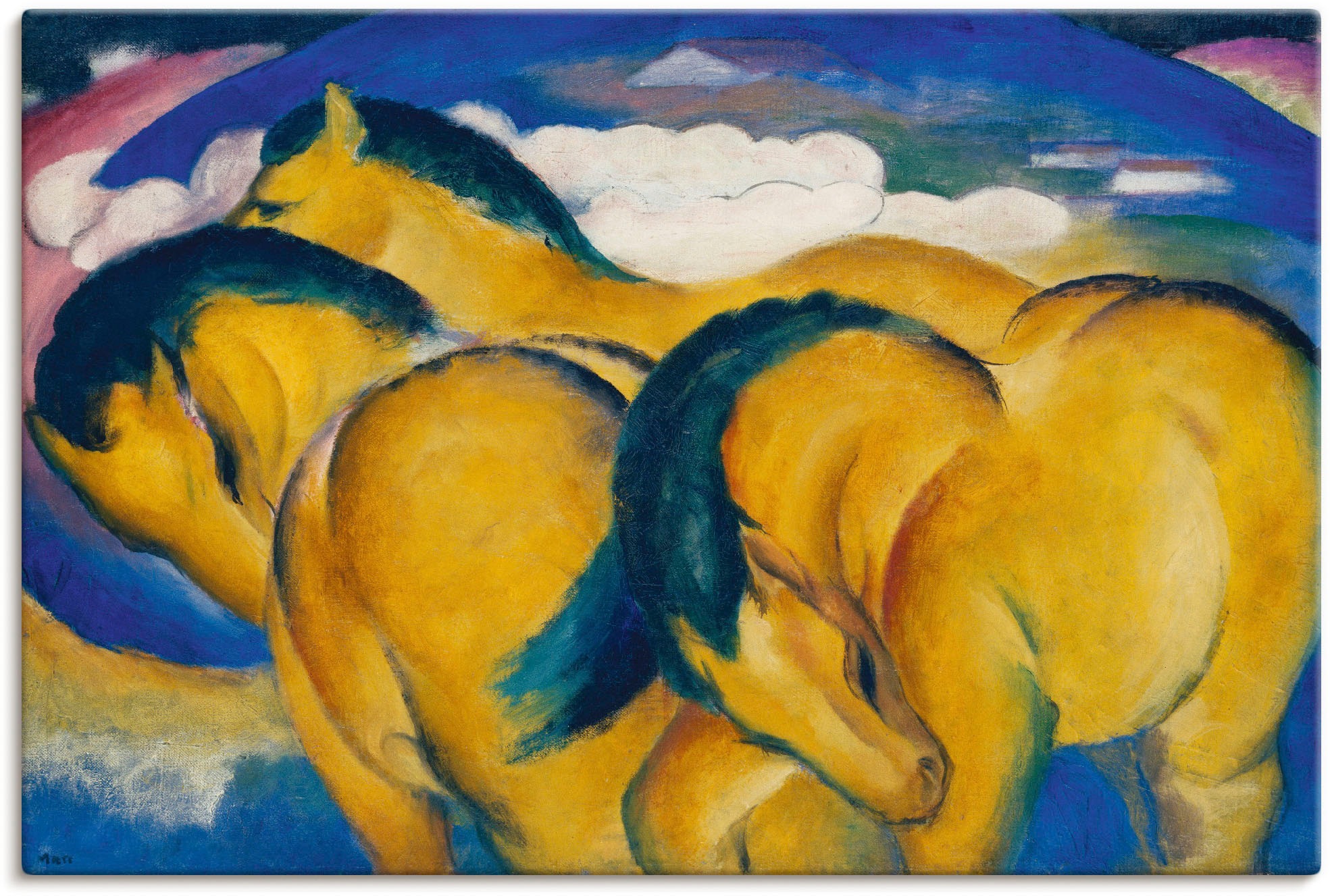 Artland Wandbild "Die kleinen gelben Pferde. 1912" Haustiere 1 Stk. tlg. al günstig online kaufen