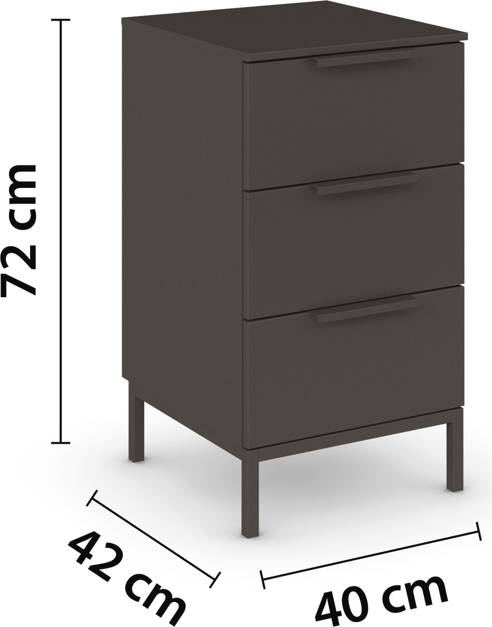 rauch Nachtkommode »Nachttisch Nachtschrank Nachtkonsole FLIPP«, (Breite 40 cm), mit 3 Schubladen und Soft-Close-Funktion