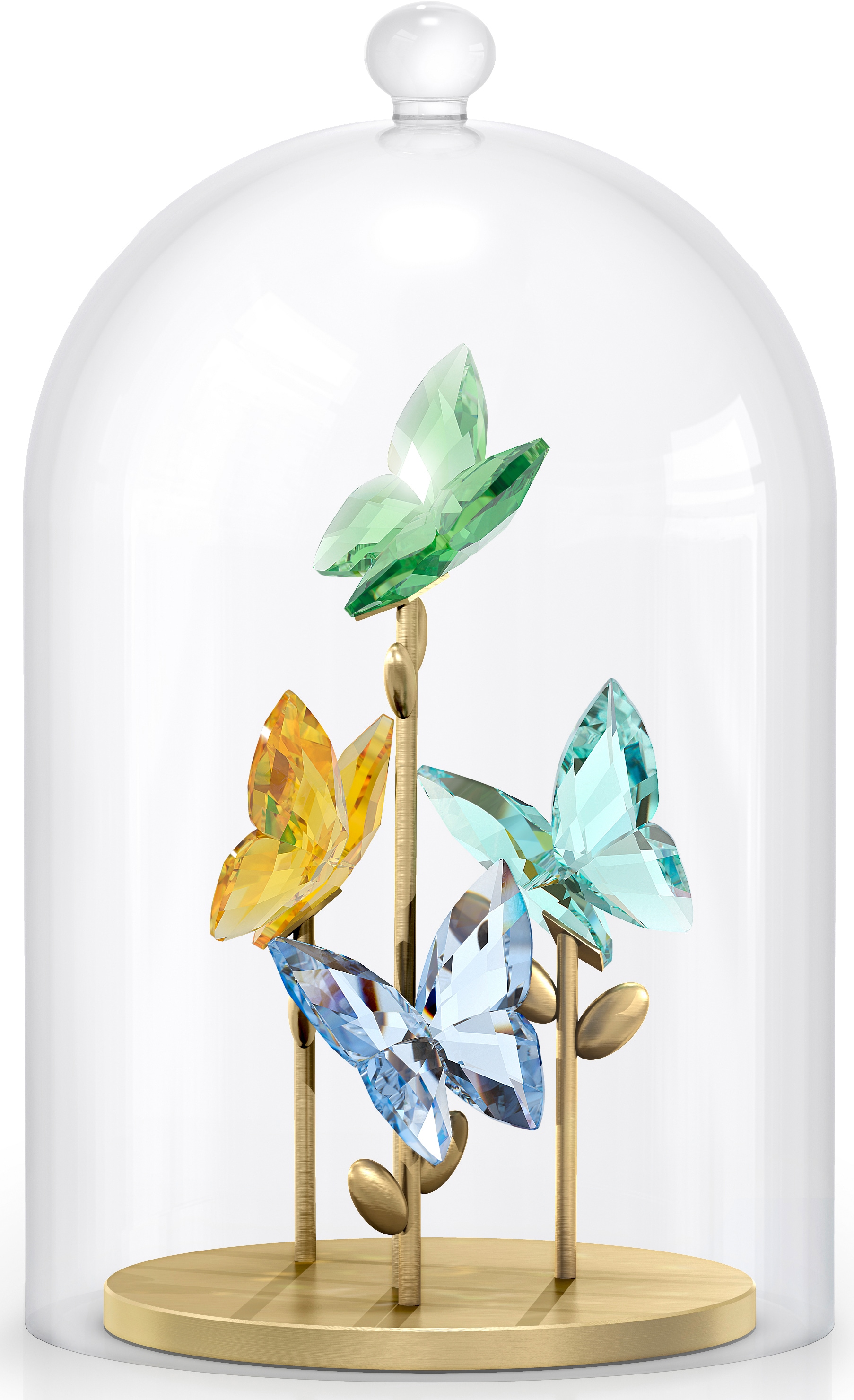 Swarovski Dekoobjekt »Kristallfigur Blume Jungle Beats Schmetterling Glasglocke, 5619219«, Swarovski® Kristall