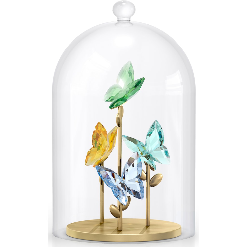 Swarovski Dekoobjekt »Kristallfigur Blume Jungle Beats Schmetterling Glasglocke, 5619219«