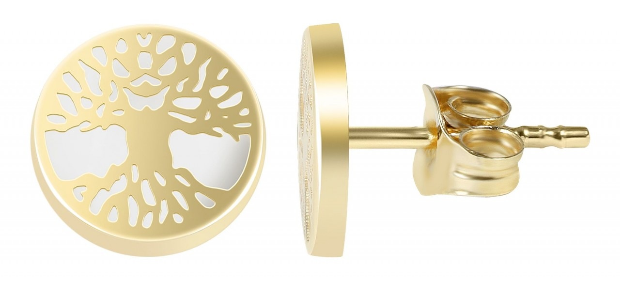 Paar Ohrhänger ADELIA´S "Damen Ohrstecker aus Gold 333 mit Baum des Lebens - - Ø 8 mm", gold, Ohrringe, Damen, Damen, Gelbgold 333 Gold, Gelbgold 333, Gold