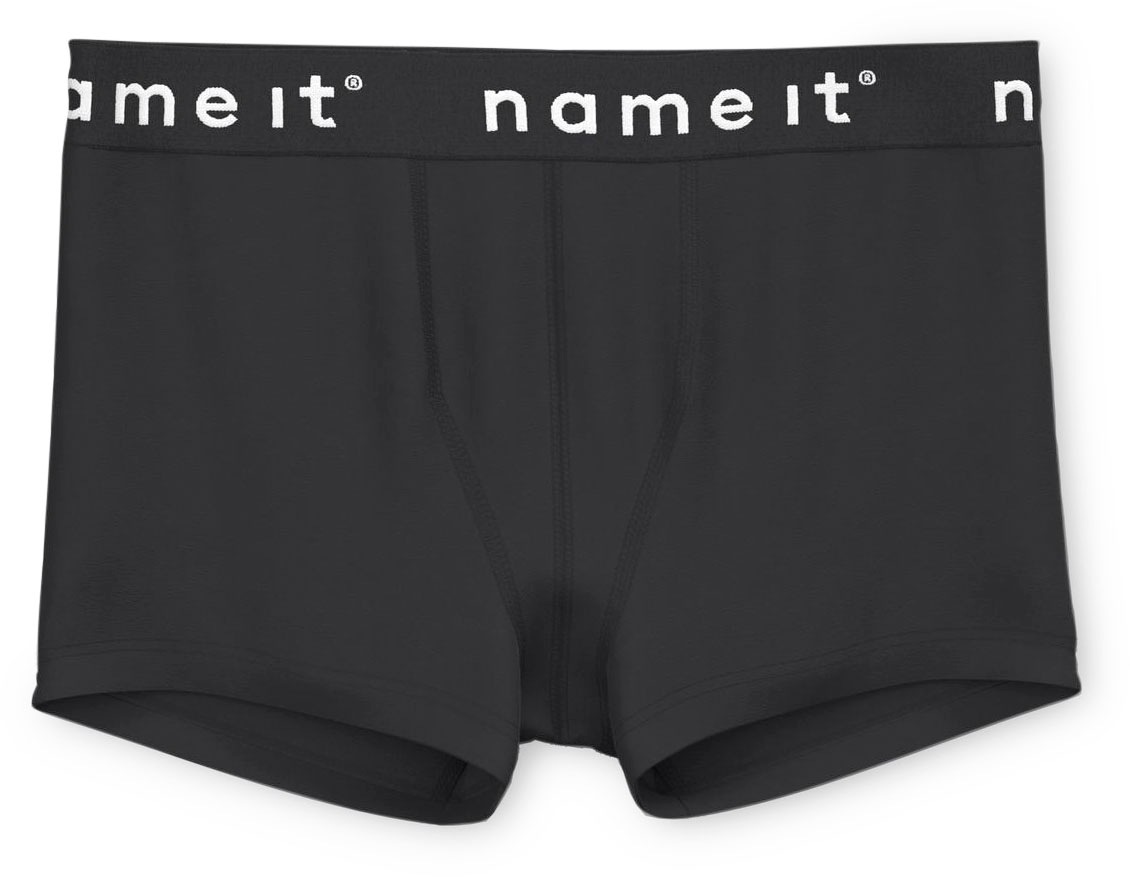 Thumbnail - Name It Boxer "NKMBOXER für Jungen mit Stretchbund und bequemem Sitz" Packung, 3 Stk. eng, Jersey, Logoschriftzug, anges...