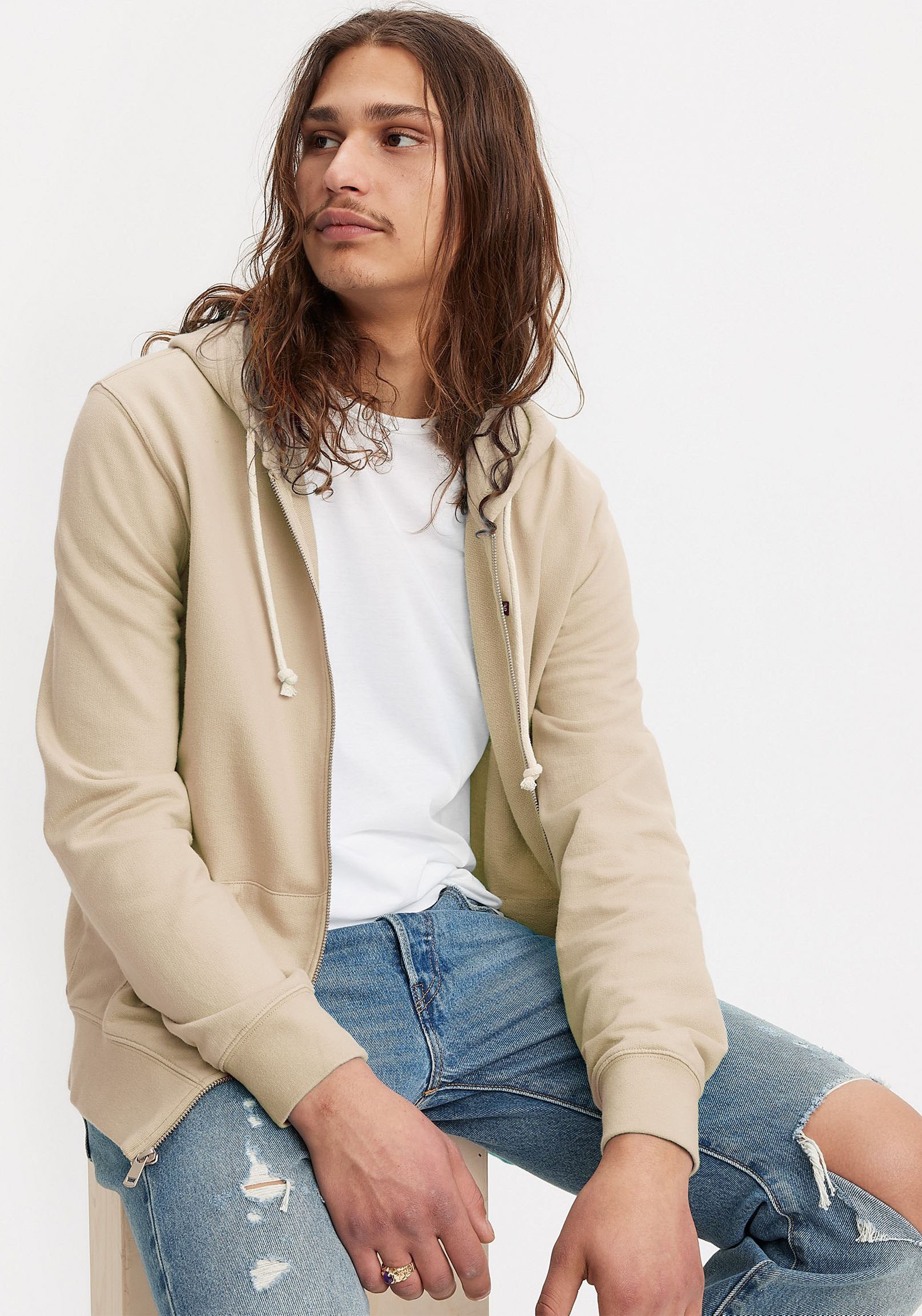 Levis Kapuzensweatjacke "NEW ORIGINAL ZIP UP" mit Logo-Stickerei und Kängur günstig online kaufen