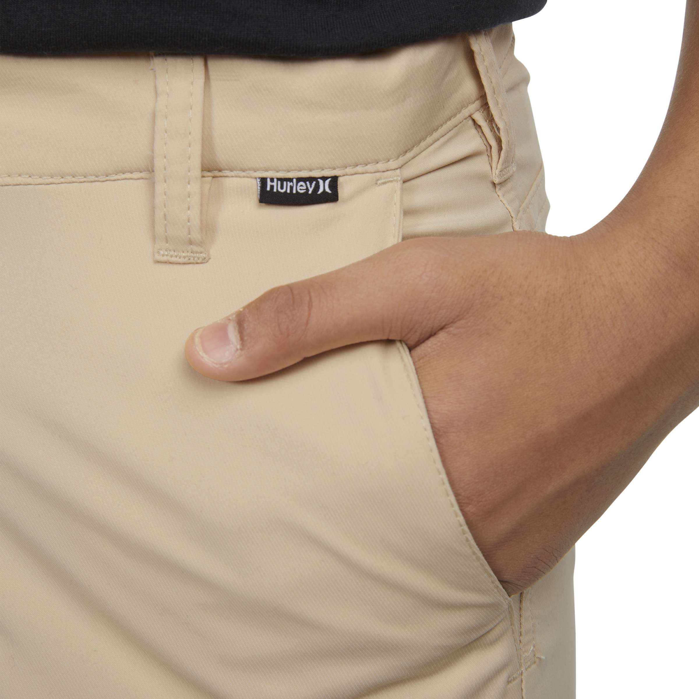 Chinoshorts HURLEY "HRLB H2O CHINO WALKSHORT", Jungen, Gr. 170/176 (15), N-Gr, rattan, Obermaterial: 68% Nylon, 29% Polyester, 3% Elasthan, Hosen Chinoshorts, für Kinder, sportlicher Stil, leichtes Design, bequemer Sitz 2