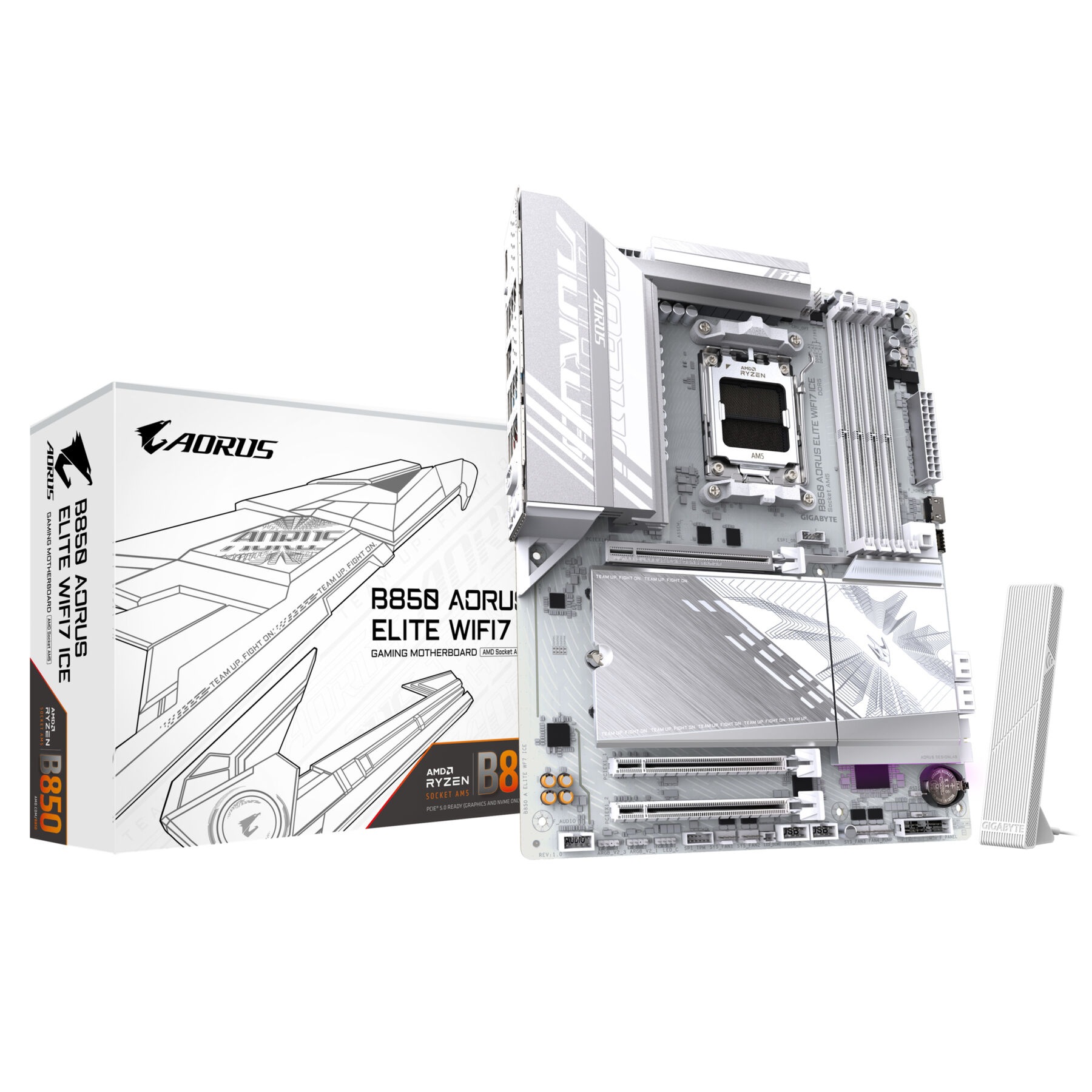GIGABYTE Mainboard "B850 AORUS ELITE WIFI7 ICE Motherboard - AMD Ryzen 9000 Serie CPUs, 14", B:8,2cm H:33,8cm T:27,2cmohne farbbezeichnung, Mainboards