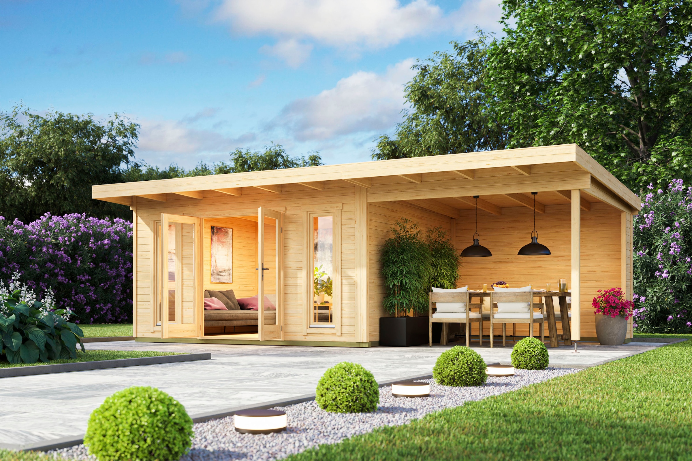 LASITA MAJA Gartenhaus-Anbaudach »für Gartenhaus Sicily 1 und 2« BxT 300x350 cm