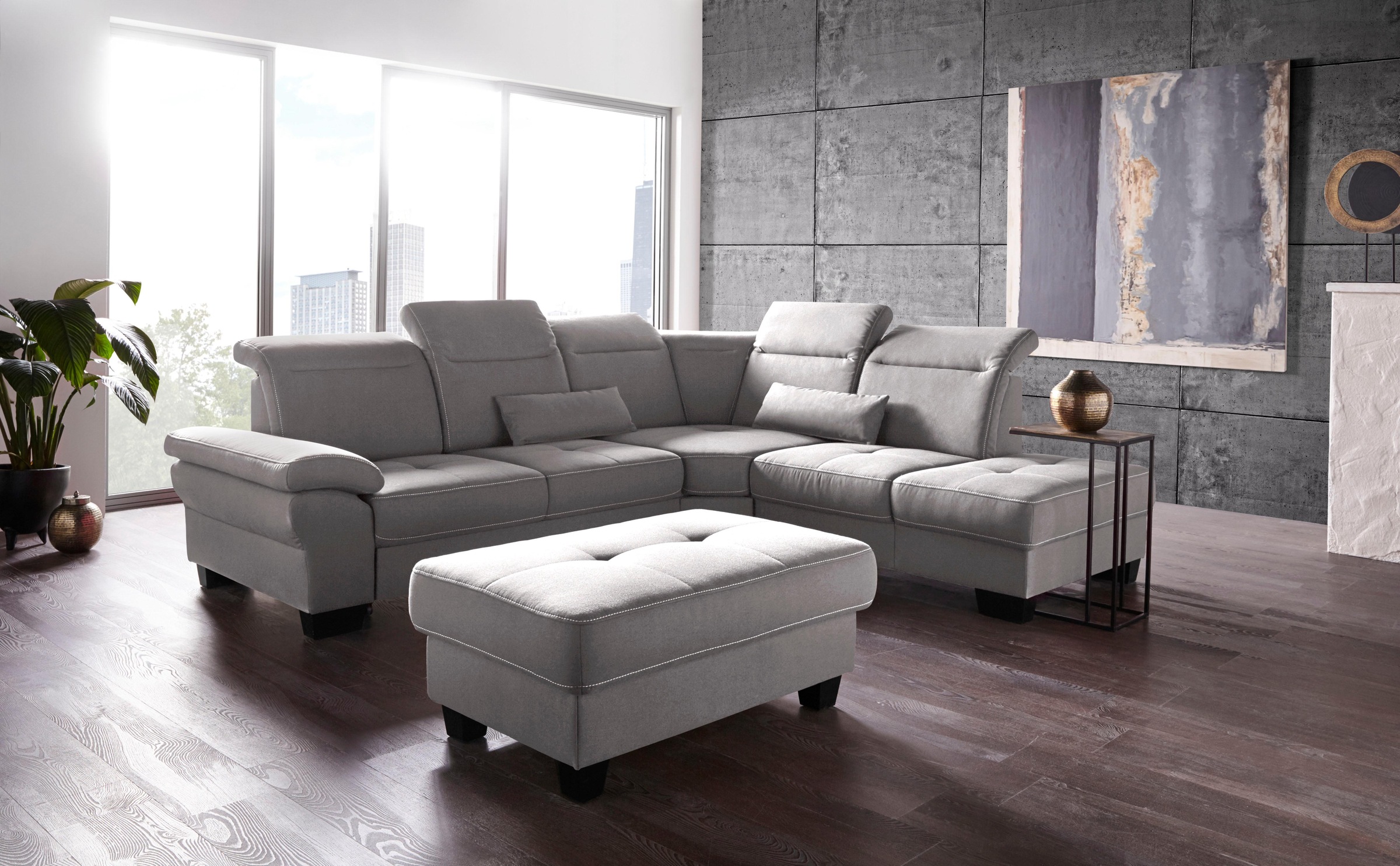 OTTO home Ecksofa "Cornwall L-Form" mit Sitztiefenverstellung, Schlaffunktion & Kopfteilverstellung
