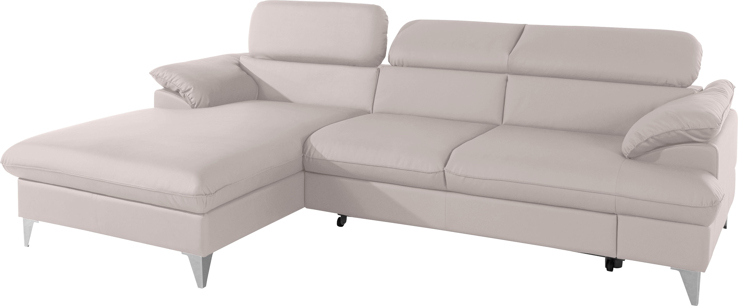 COTTA Polstergarnitur »Caluso L-Form«, (2 tlg.), Set bestehend aus: Ecksofa mit Kopfteilverstellung & Hocker