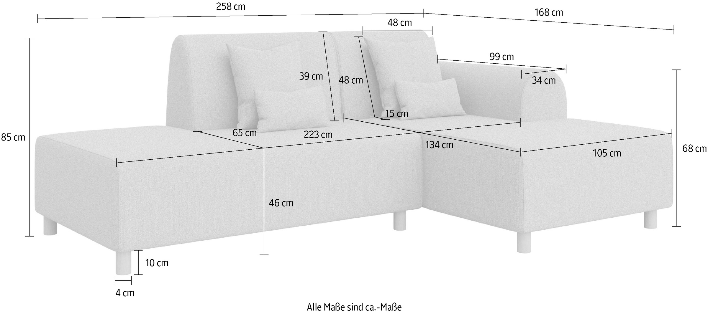 INOSIGN Ecksofa »Suyala«, L-Form mit Hocker