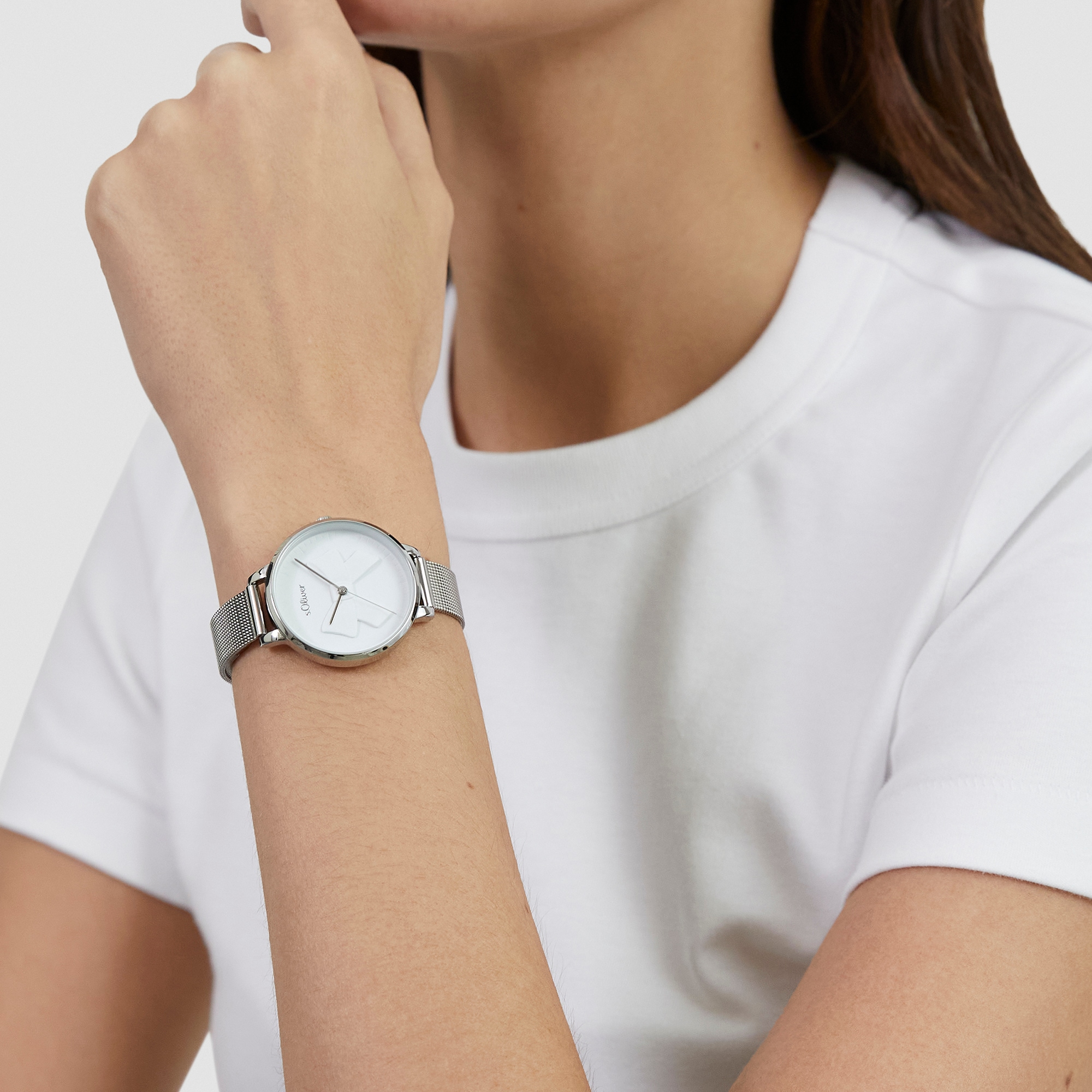 s.Oliver Quarzuhr »Lovely Time« Armbanduhr, Damenuhr, Edelstahlarmband, analog
