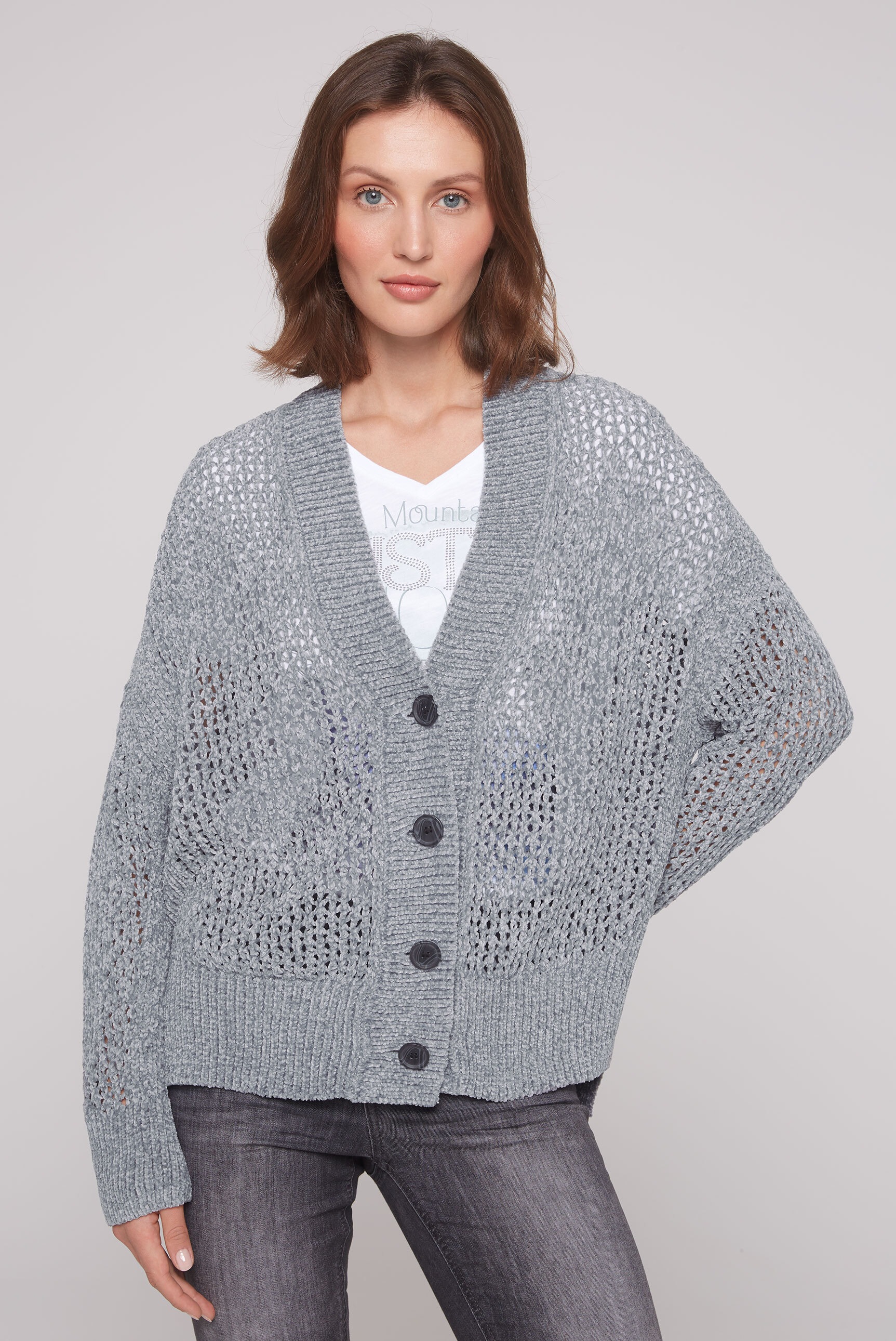 SOCCX Cardigan, mit Lochmuster