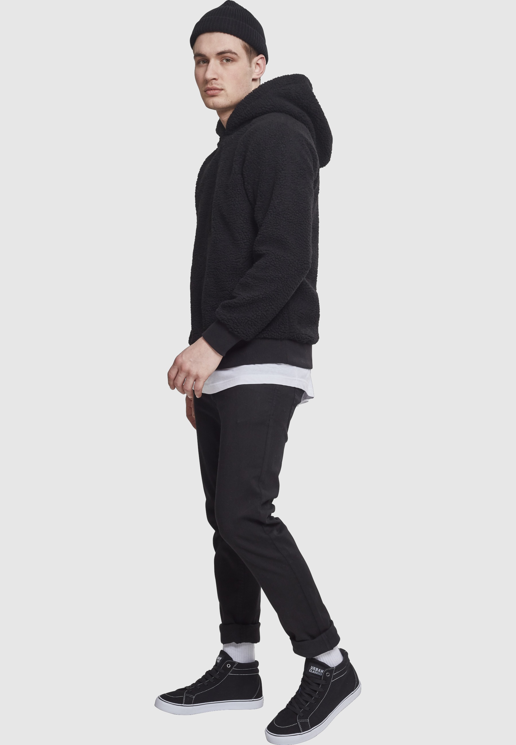 URBAN CLASSICS Rundhalspullover »Urban Classics Herren Sherpa Hoody« 1 Stk.