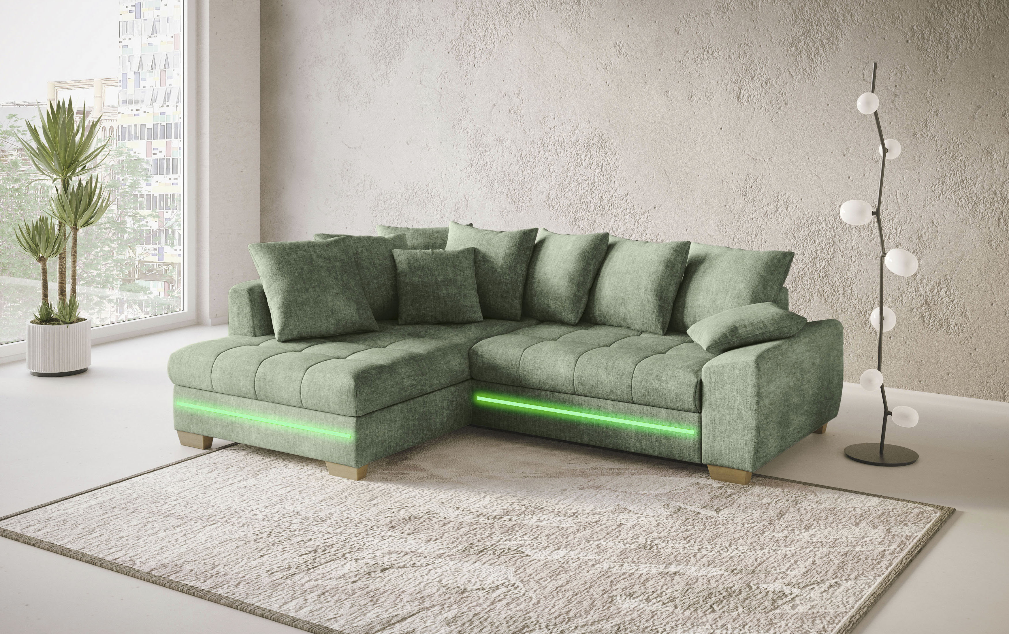 Thumbnail - Mr. Couch Ecksofa "Nikita II, L-Form", mit Kaltschaum, RGB-LED Beleuchtung, wahlweise mit Bett, Bettkasten