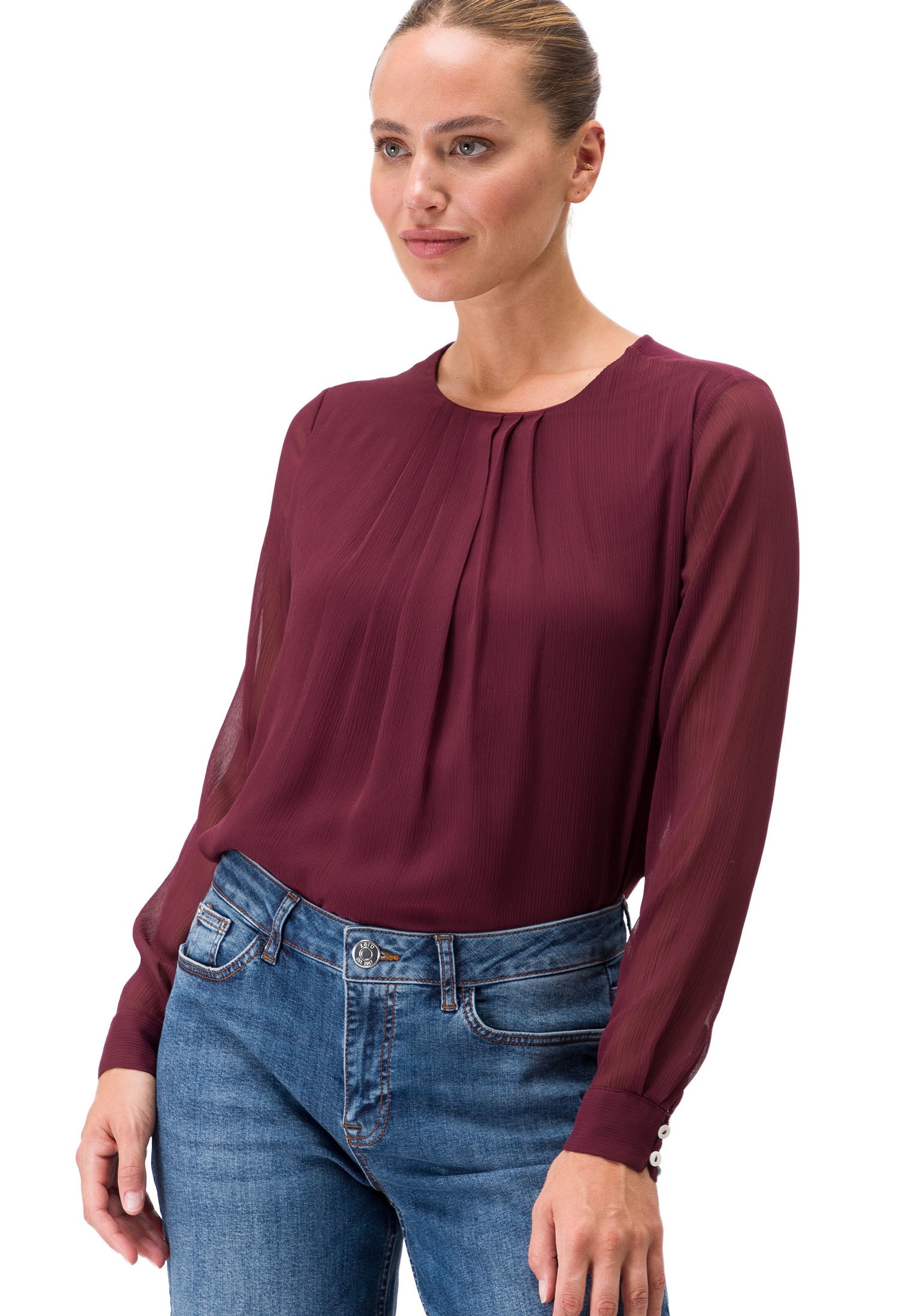 Zero Shirtbluse "zero Blusenshirt mit Falten"