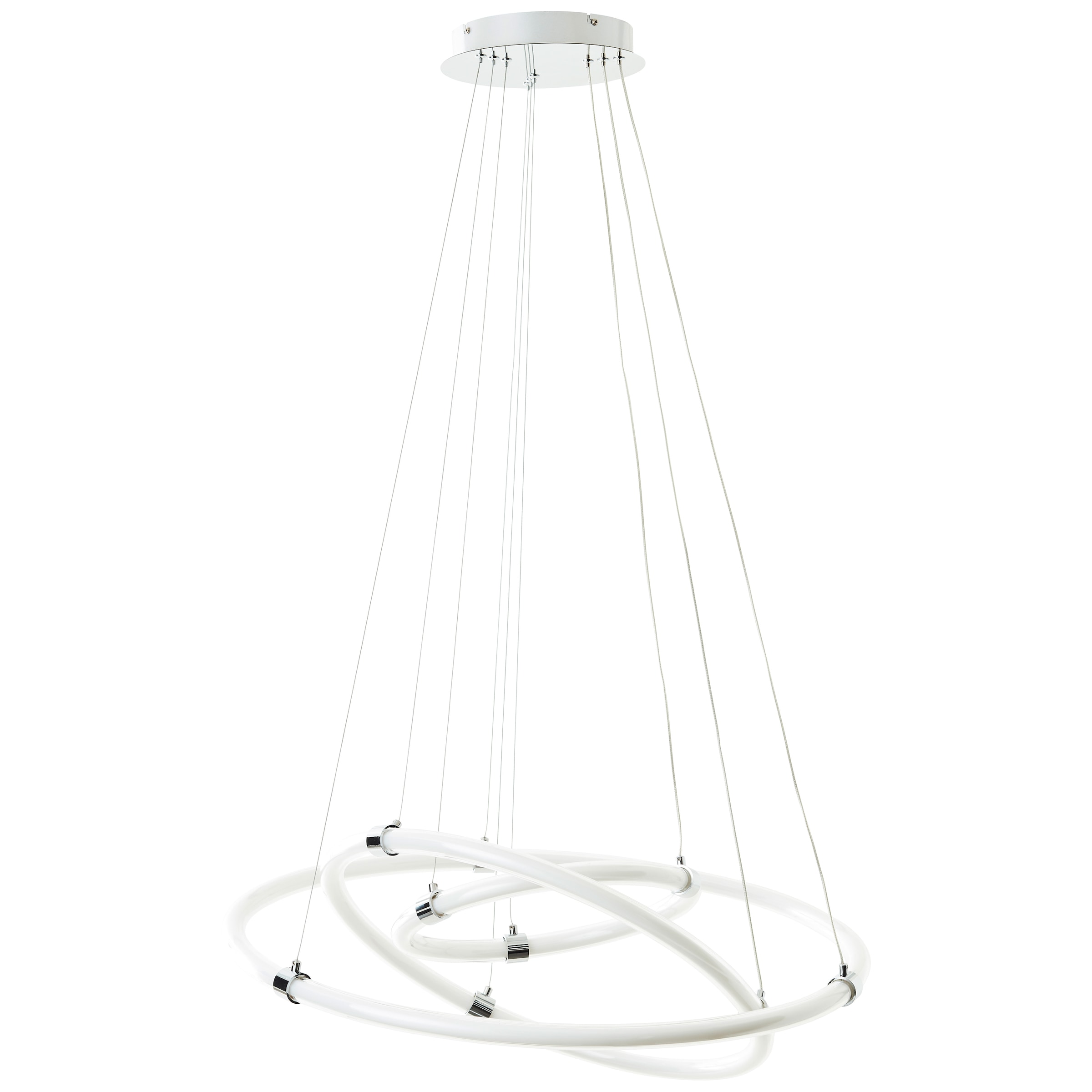 Brilliant LED Pendelleuchte »Poolen«, 8000 lm, Ø 79 cm, Aluminium/Kunststoff, chromfarben