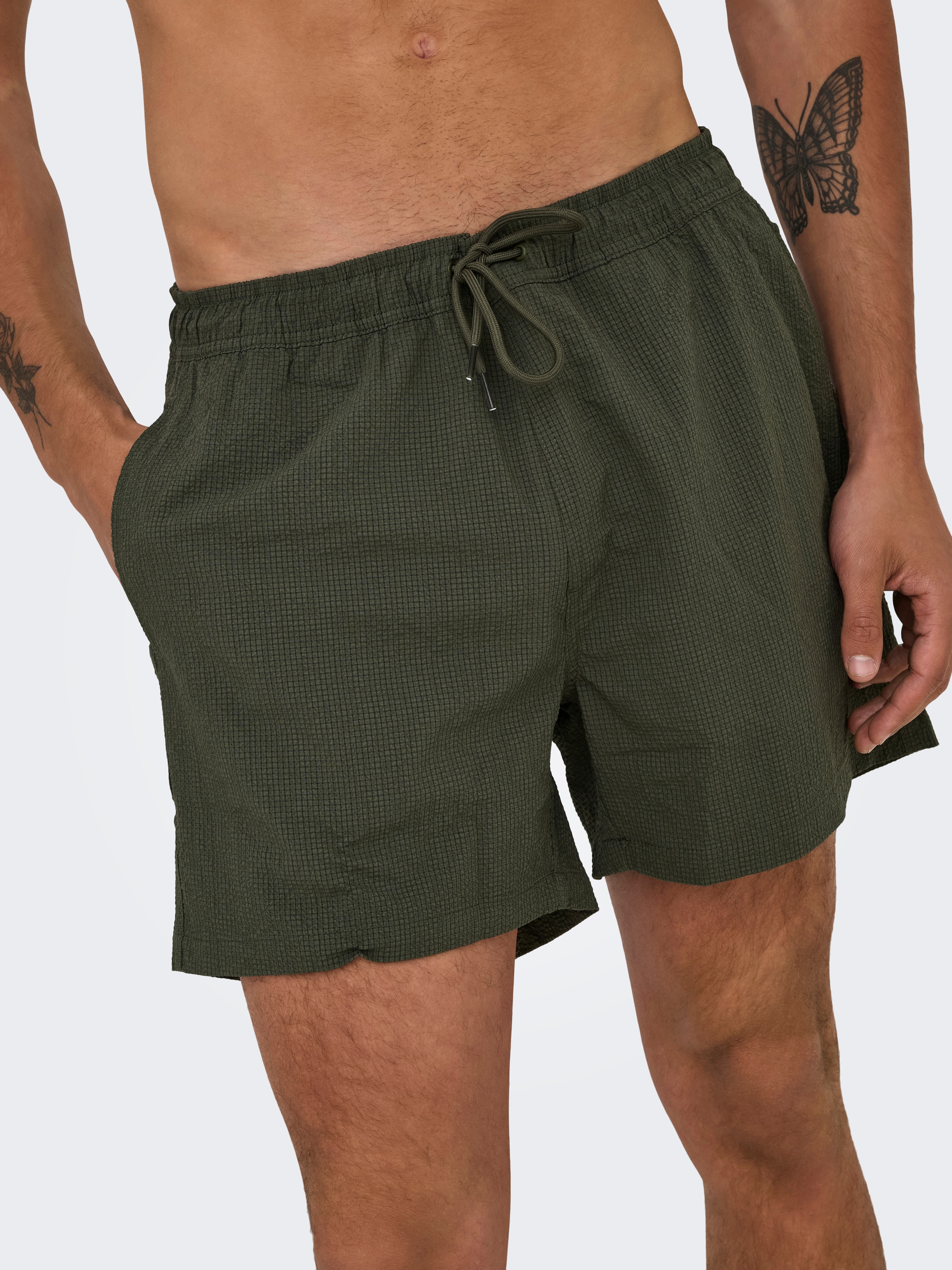 ONLY & SONS Badeshorts »ONSTED LIFE SOLID SEERSUCKER SWIM NOOS«