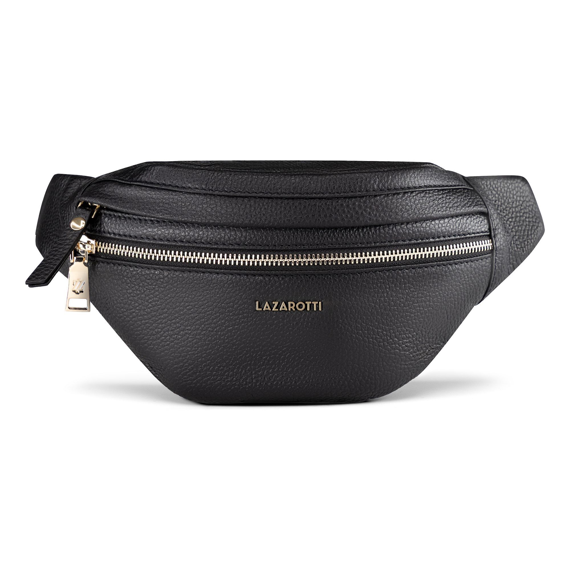 Lazarotti Gürteltasche "Bologna Leather Double-Zip Gürteltasche Crossbody Leder 25 cm"