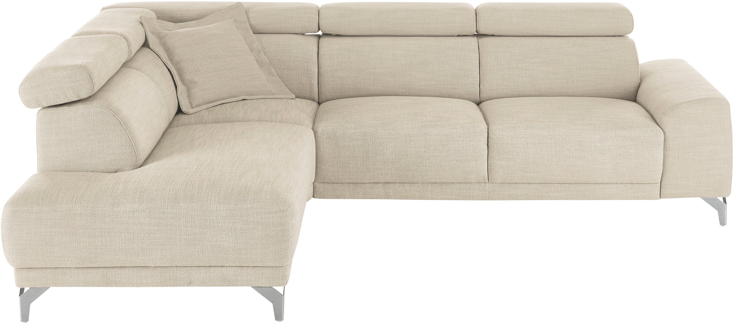 3C Candy Ecksofa »Greve Sofa immer mit manuelle Kopfteilverstellungen, modern, elegant«, wahlweise motorischer Sitzvorzug, bequem und zeitlos, L-Form