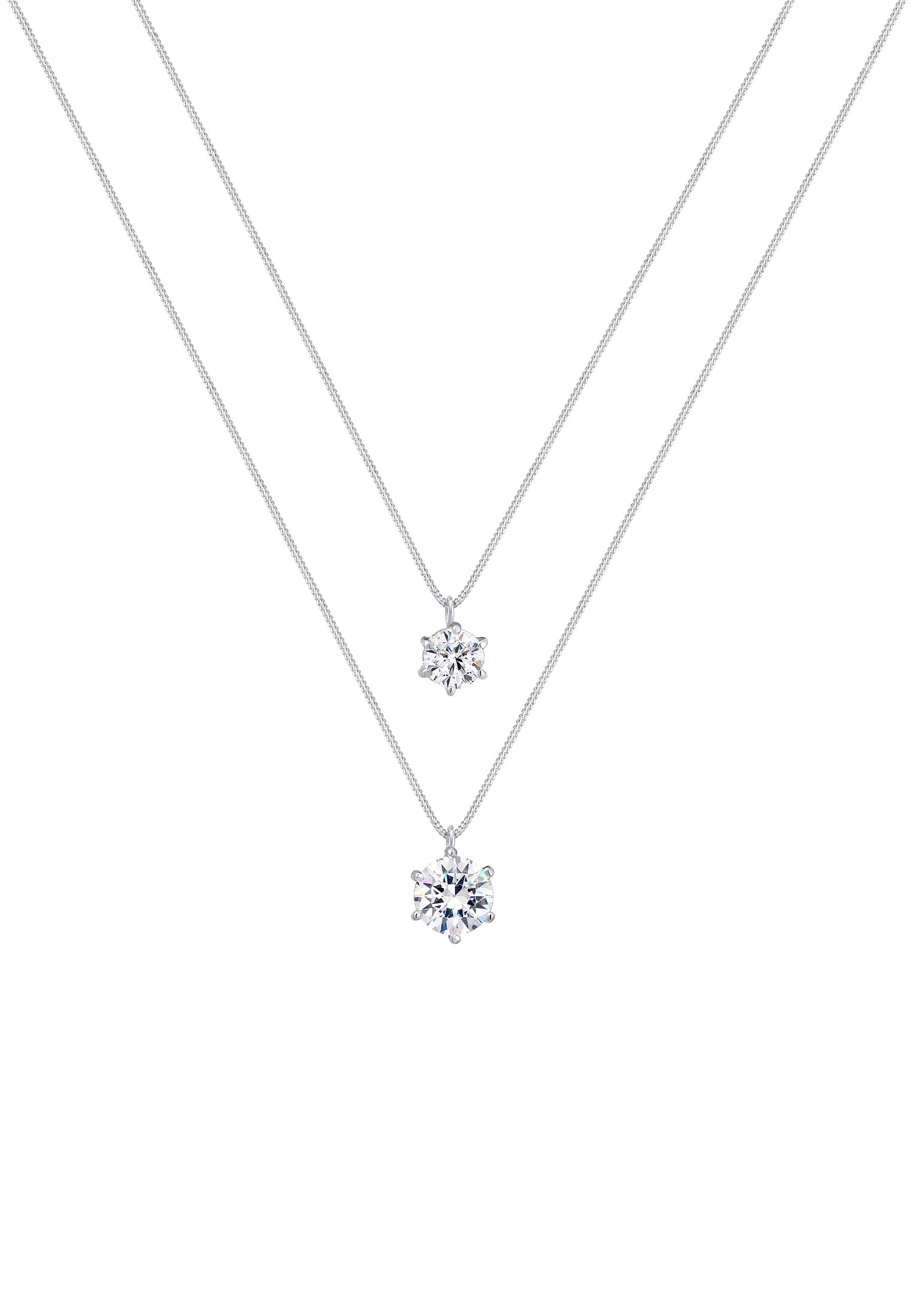 Elli Gliederkette »Layer Kristalle rund 925 Silber«