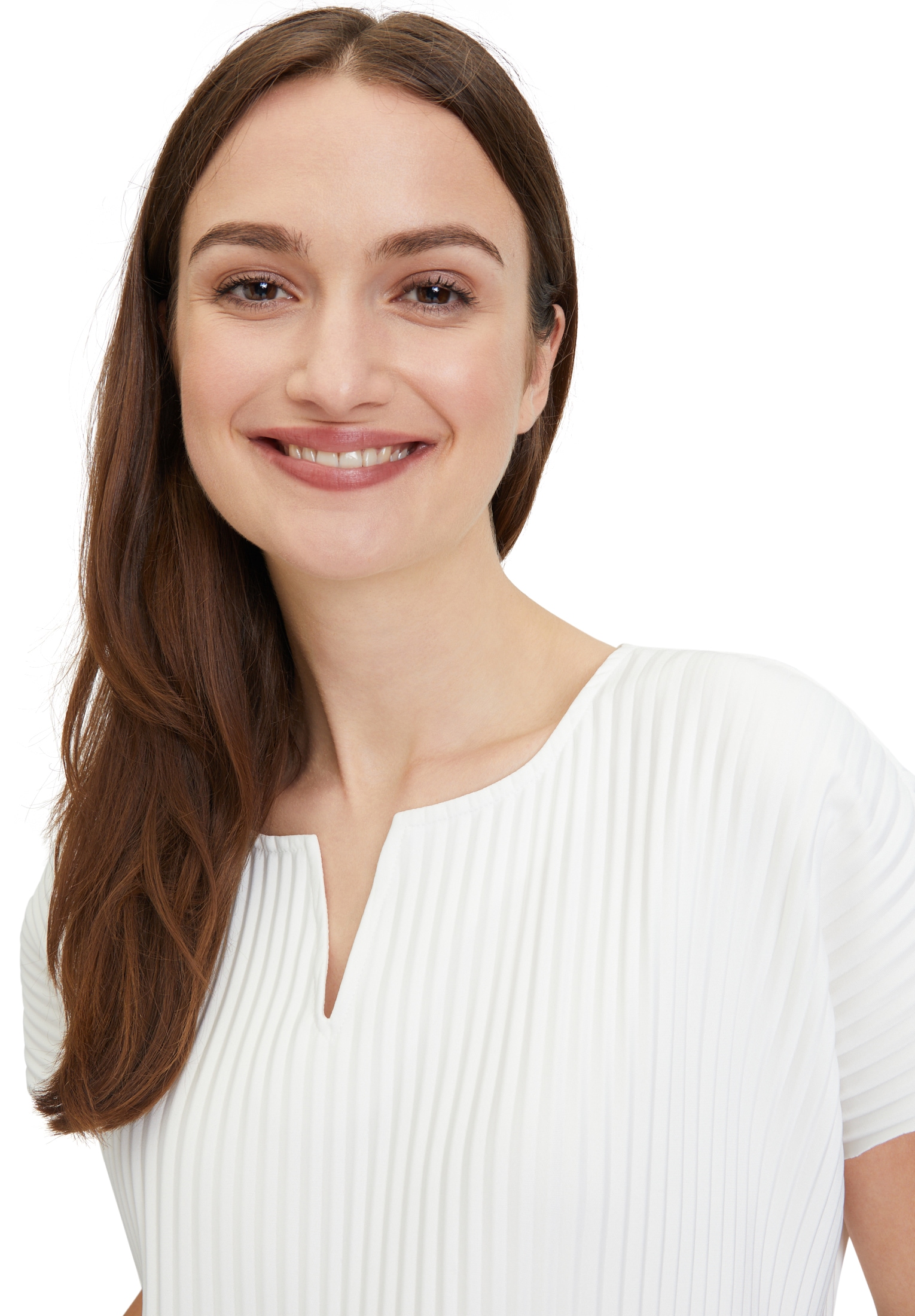 Betty&Co Kurzarmshirt »Betty & Co Damen Kurzarm-Shirt mit Plissee«, (1 tlg.), Plissee