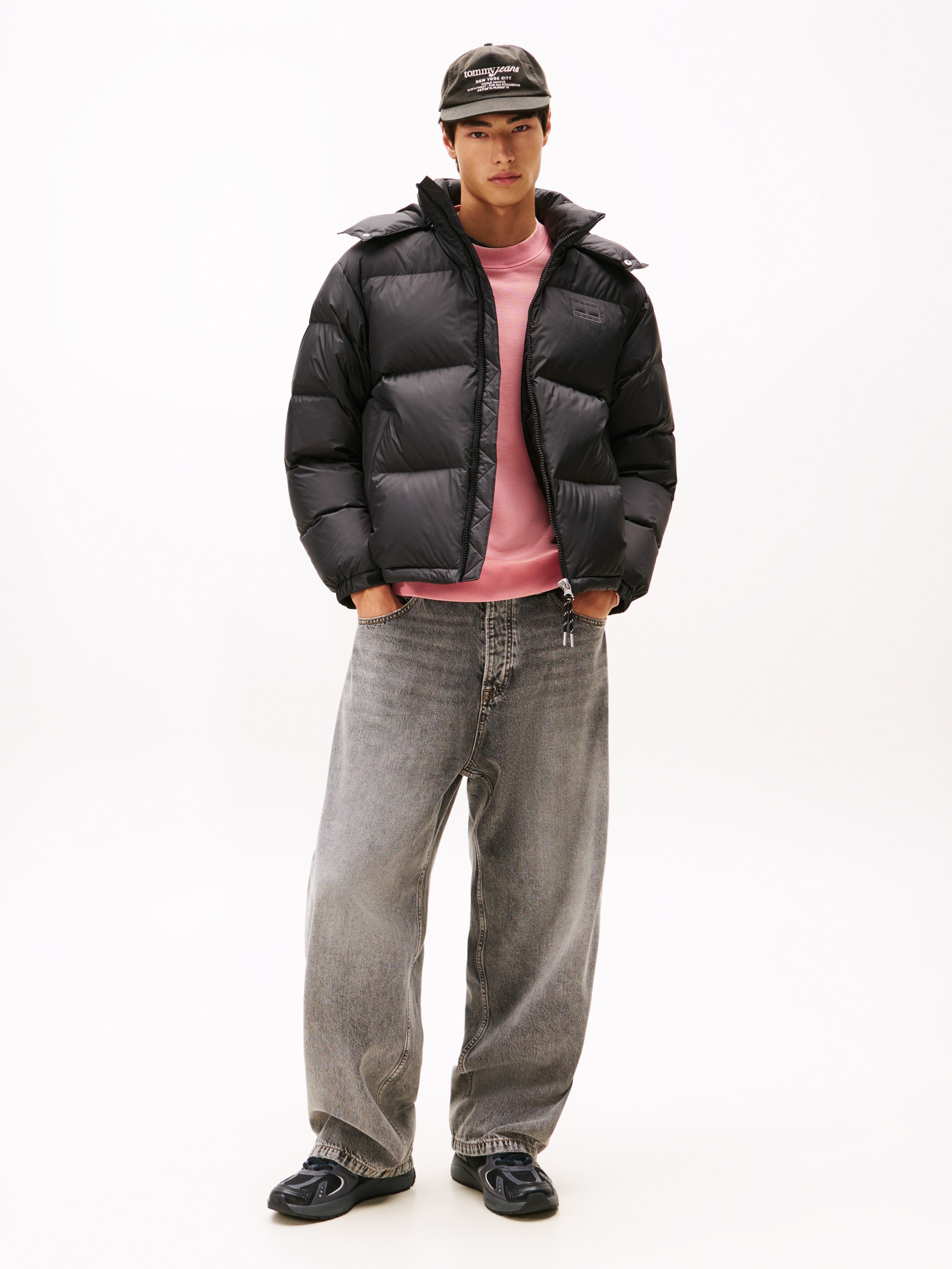 Tommy Jeans Steppjacke »ALASKA DOWN PUFFER«, mit Kapuze, Daunenjacke, Übergangsjacke Regular fit mit abnehmbarer Kapuze