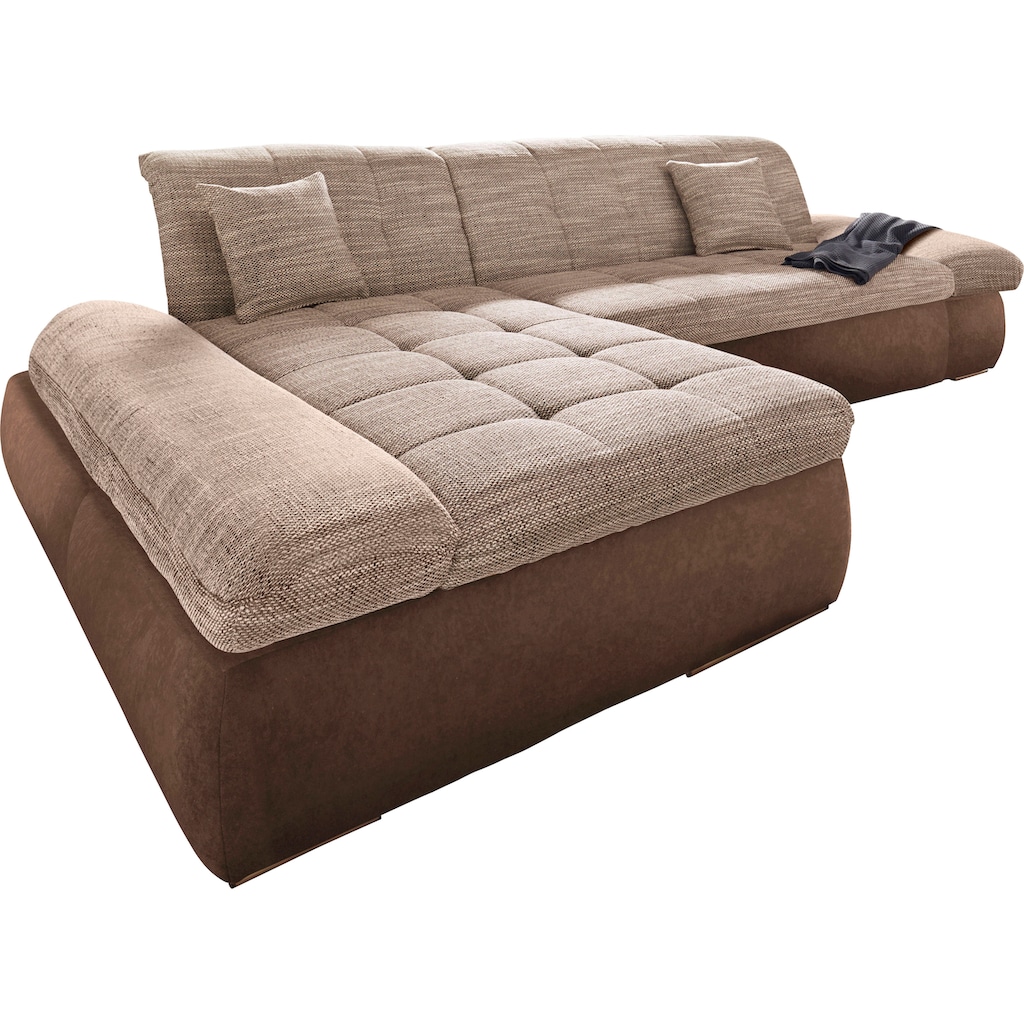 DOMO collection Ecksofa »PB Moric wahlweise mit Bettfunktion + Armteilverstellung, L-Form«